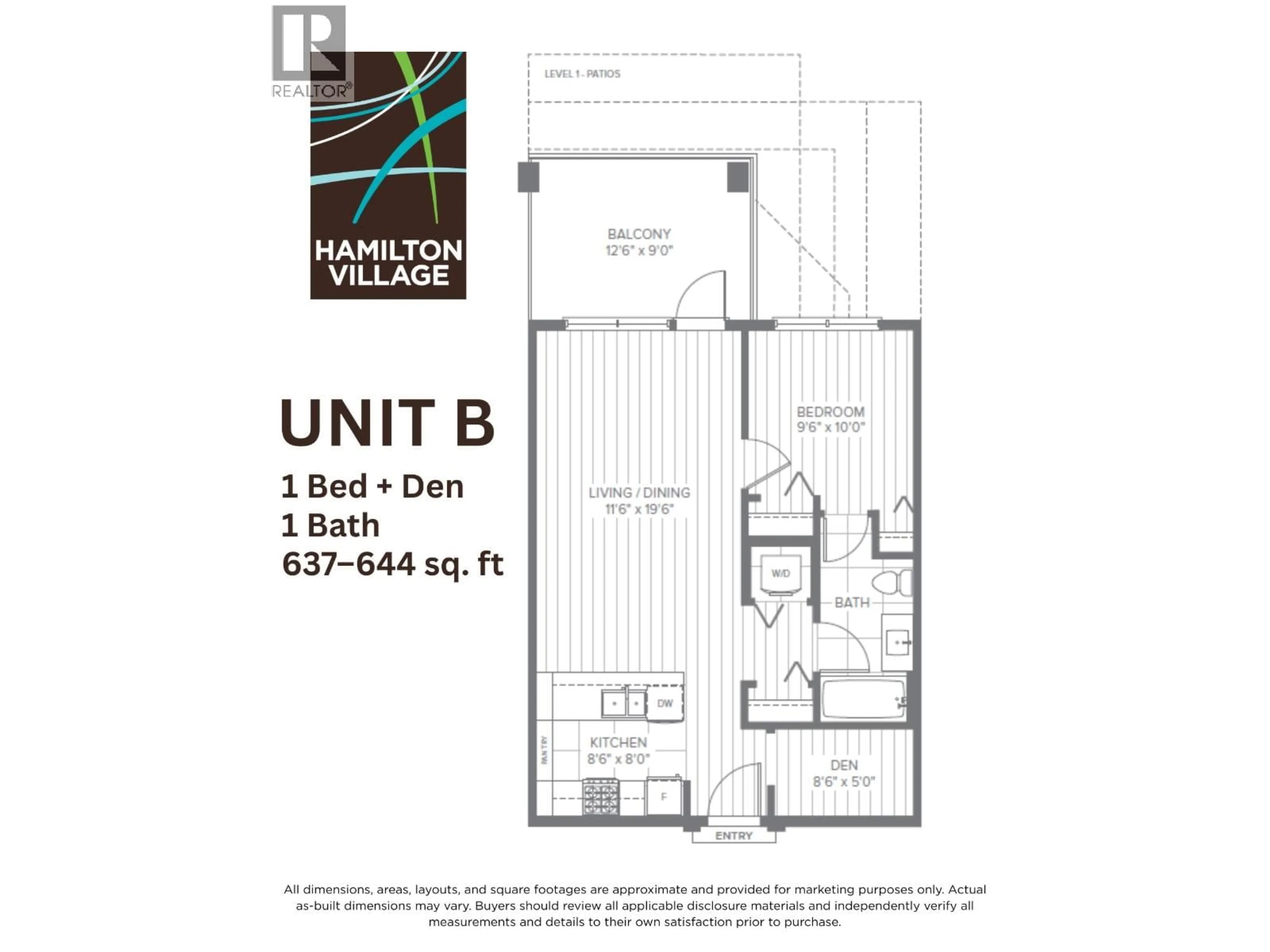 Floor plan for 113 - 23200 GILLEY ROAD, Richmond British Columbia V6V0C7