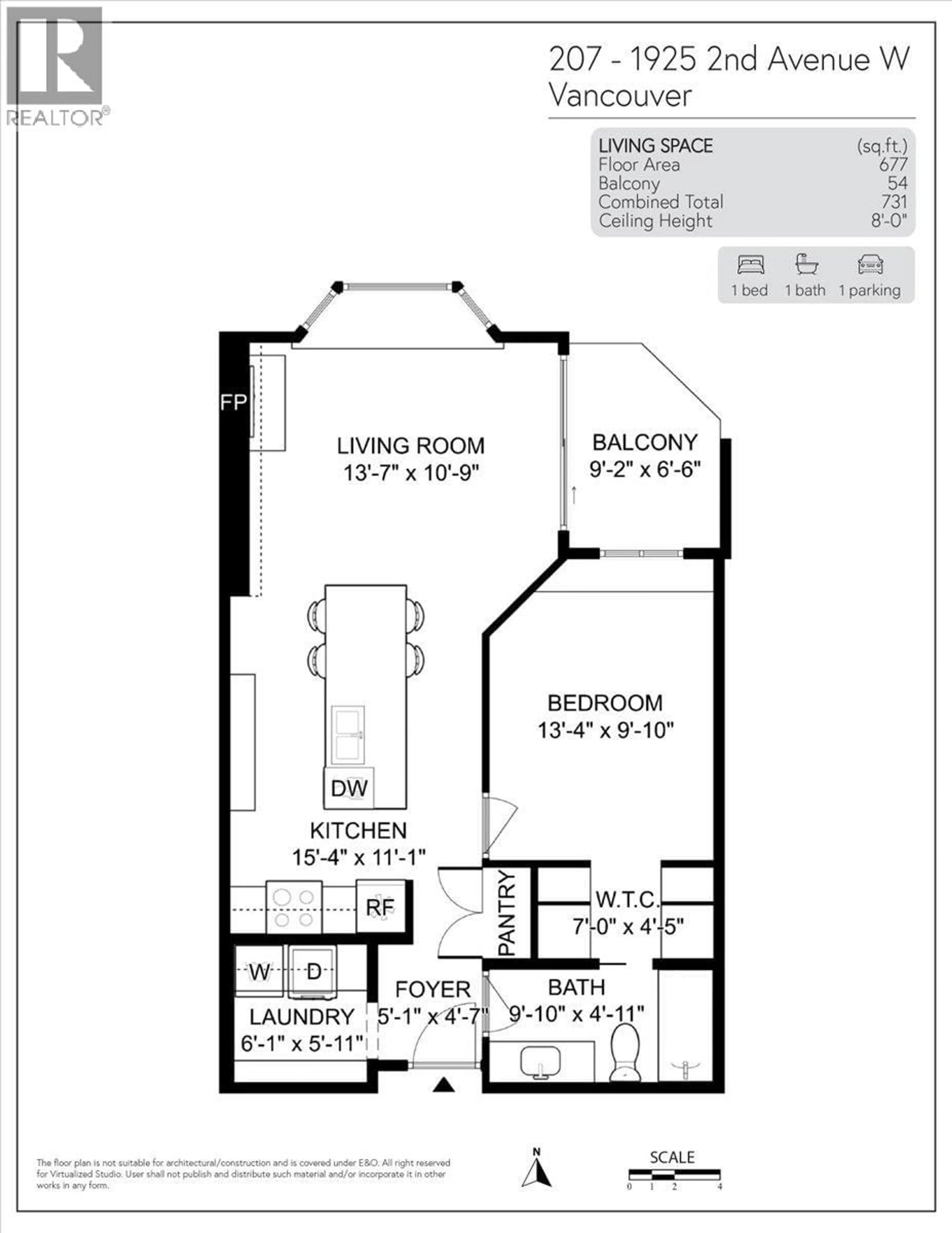 Floor plan for 207 - 1925 2ND AVENUE, Vancouver British Columbia V6J1J2