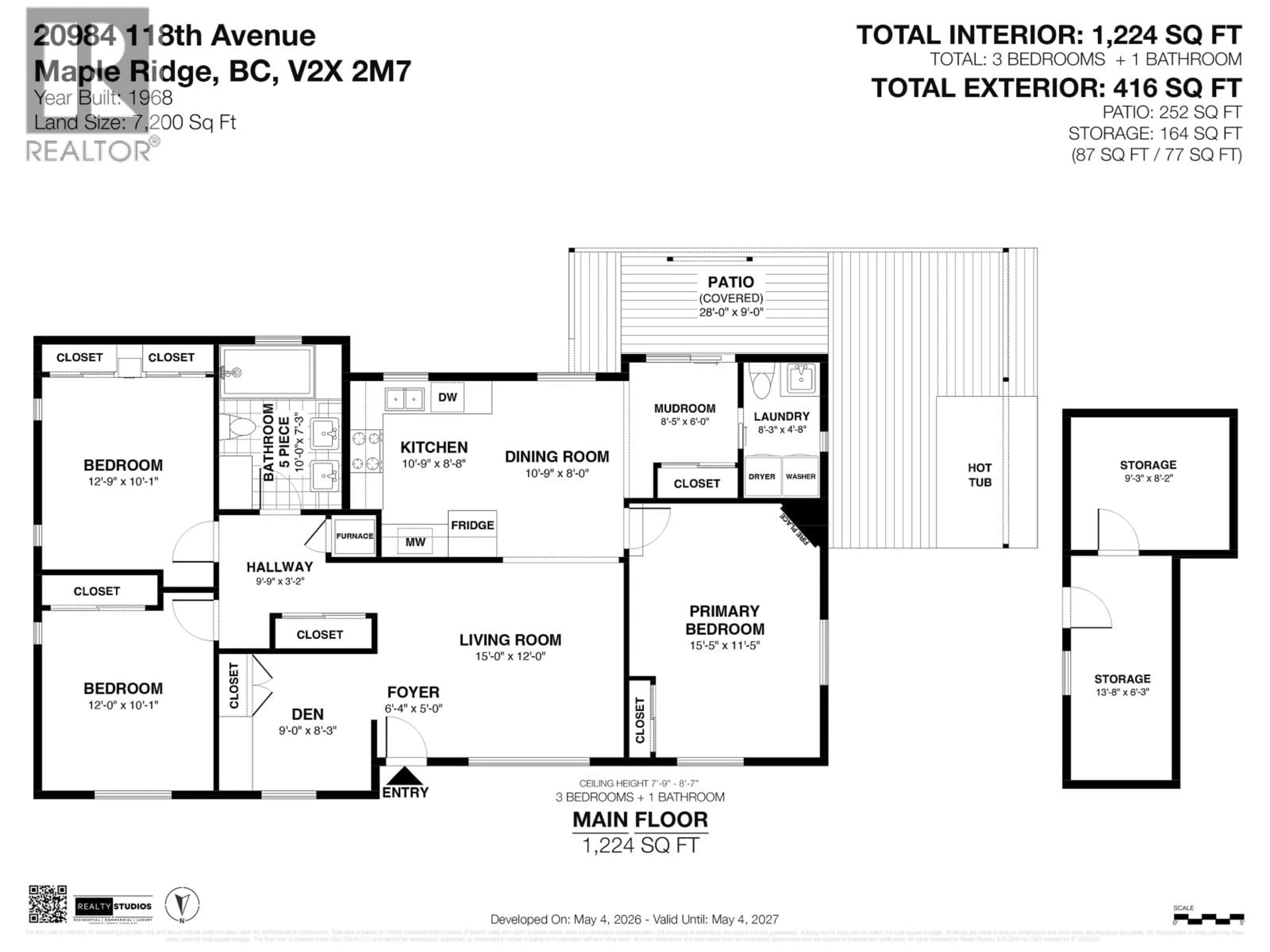 Floor plan for 20984 118 AVENUE, Maple Ridge British Columbia V2X2M7