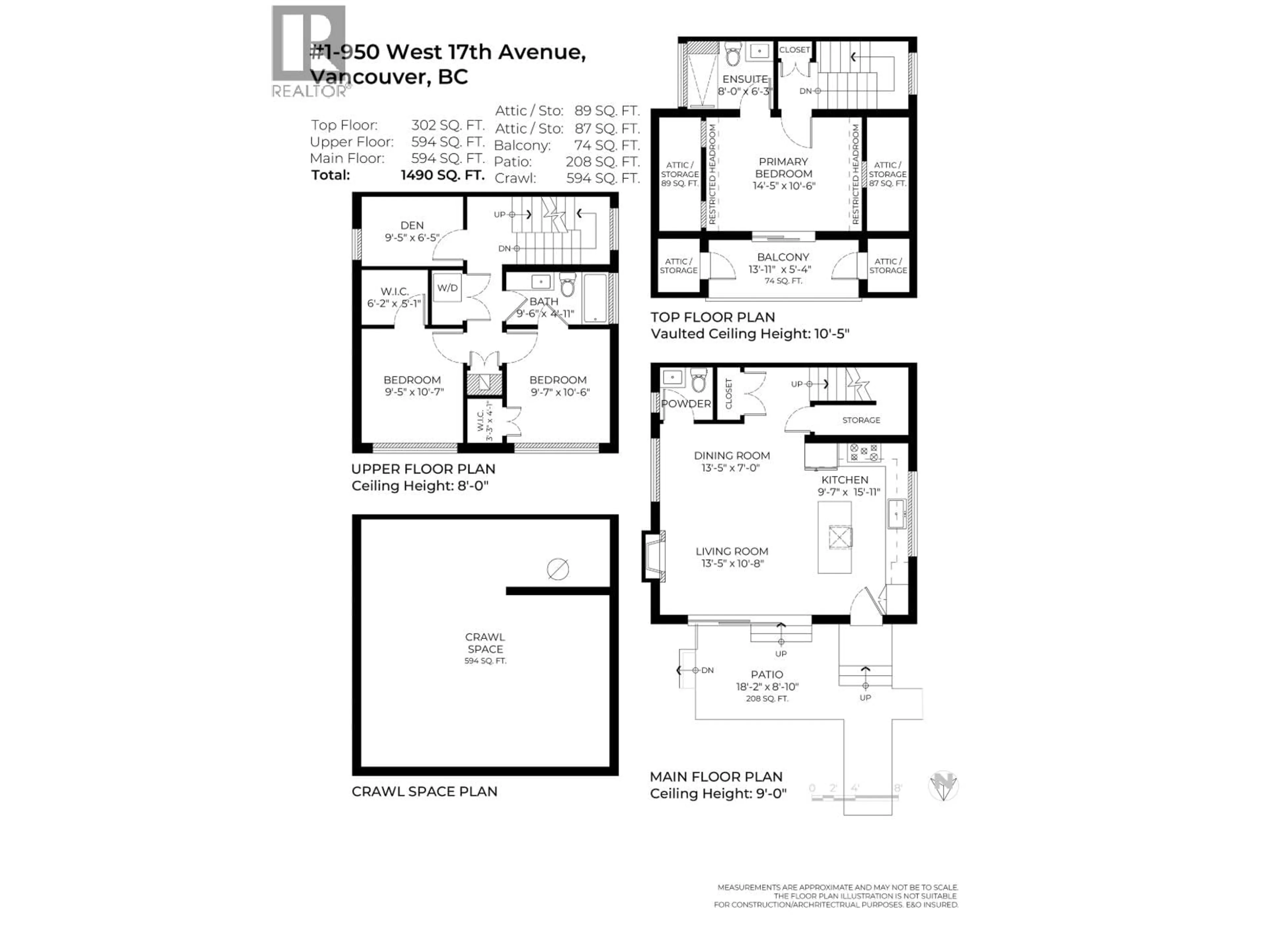 Floor plan for 1 - 950 W 17TH, Vancouver British Columbia V5Z1V4
