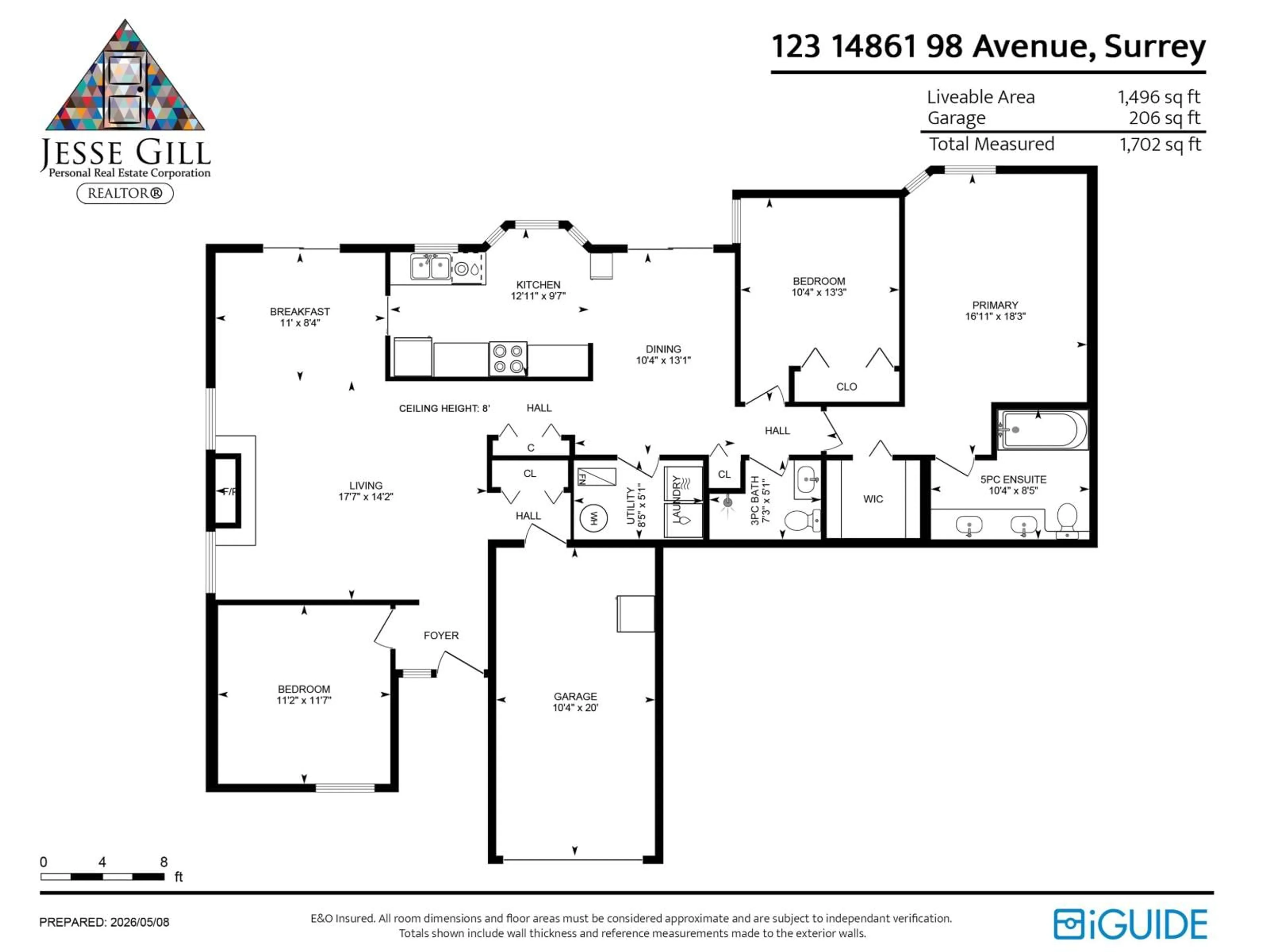 Floor plan for 123 - 14861 98 AVENUE, Surrey British Columbia V3R9Z8
