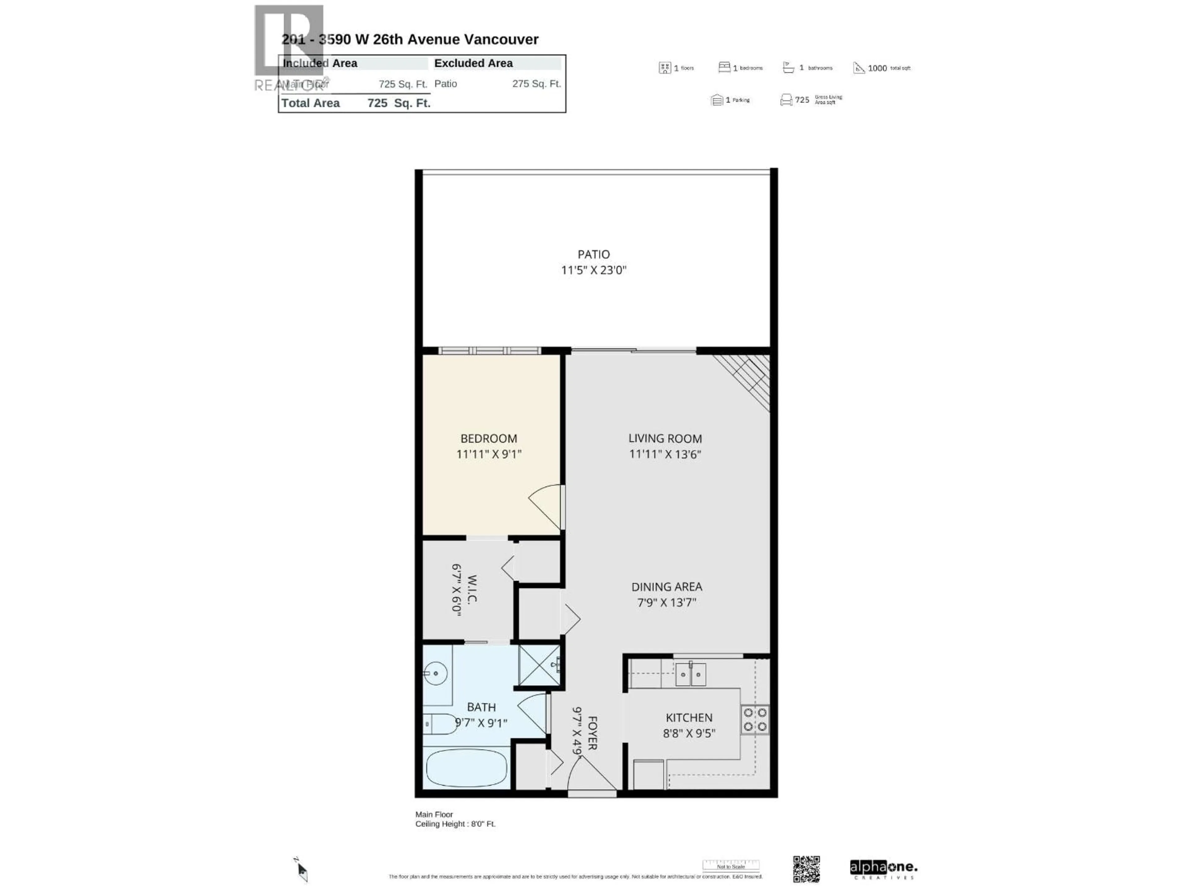 Floor plan for 201 - 3590 26TH AVENUE, Vancouver British Columbia V6S1N9