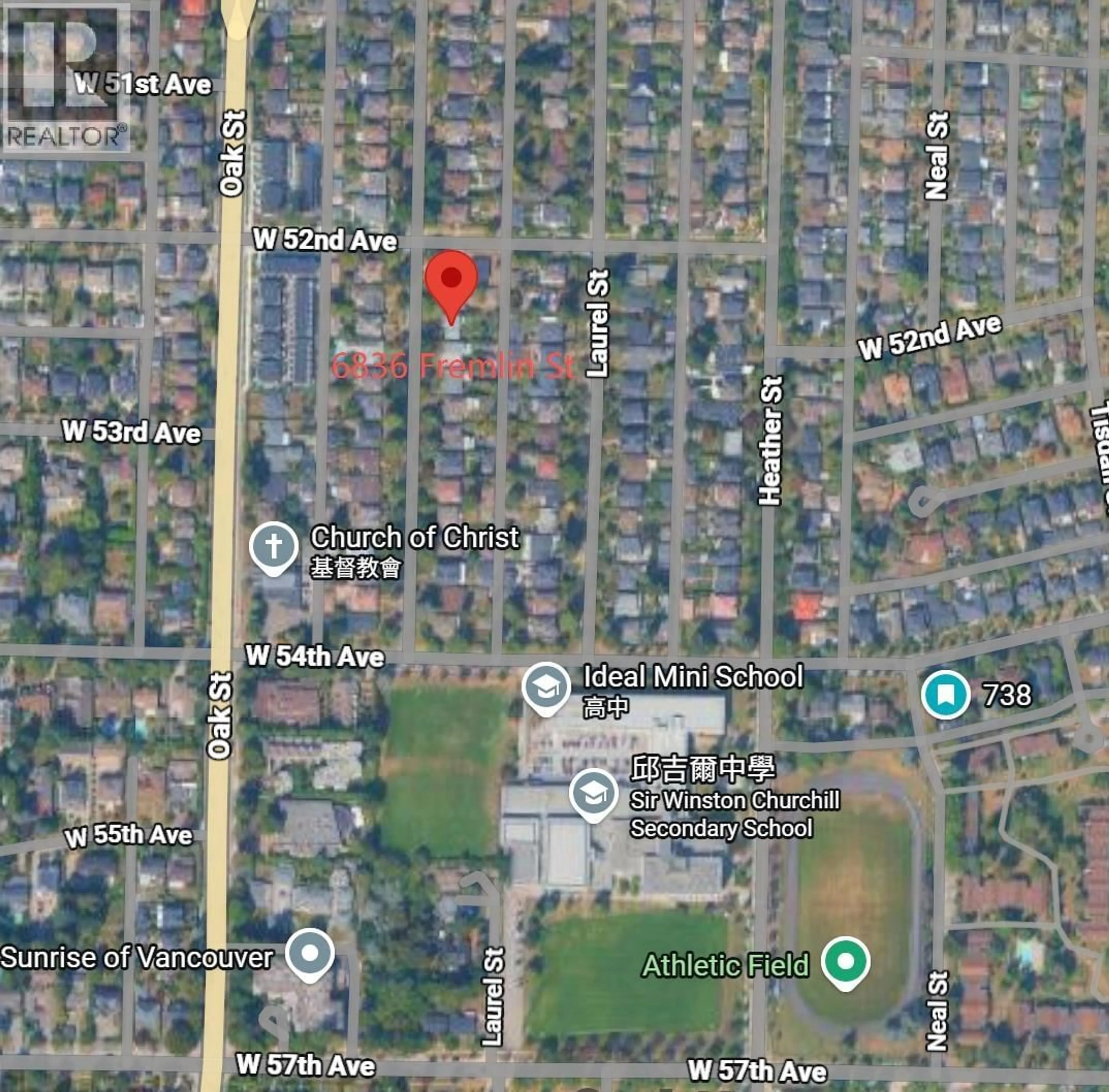 Picture of a map for 6836 FREMLIN STREET, Vancouver British Columbia V6P3W4
