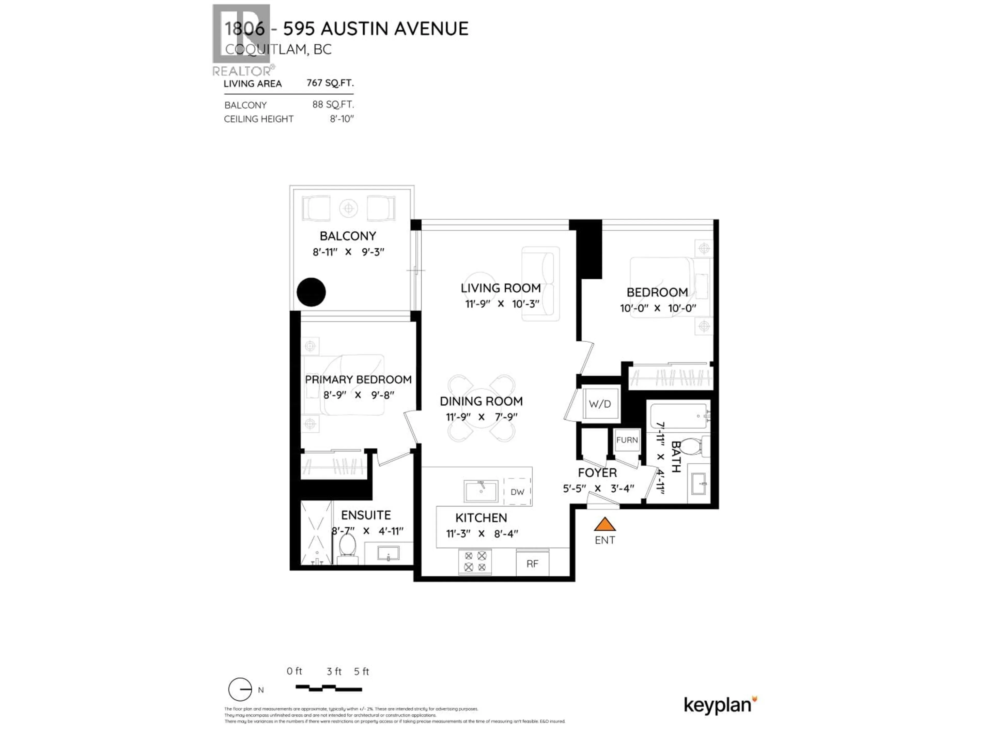 Floor plan for 1806 - 595 AUSTIN AVENUE, Coquitlam British Columbia V3K0G7