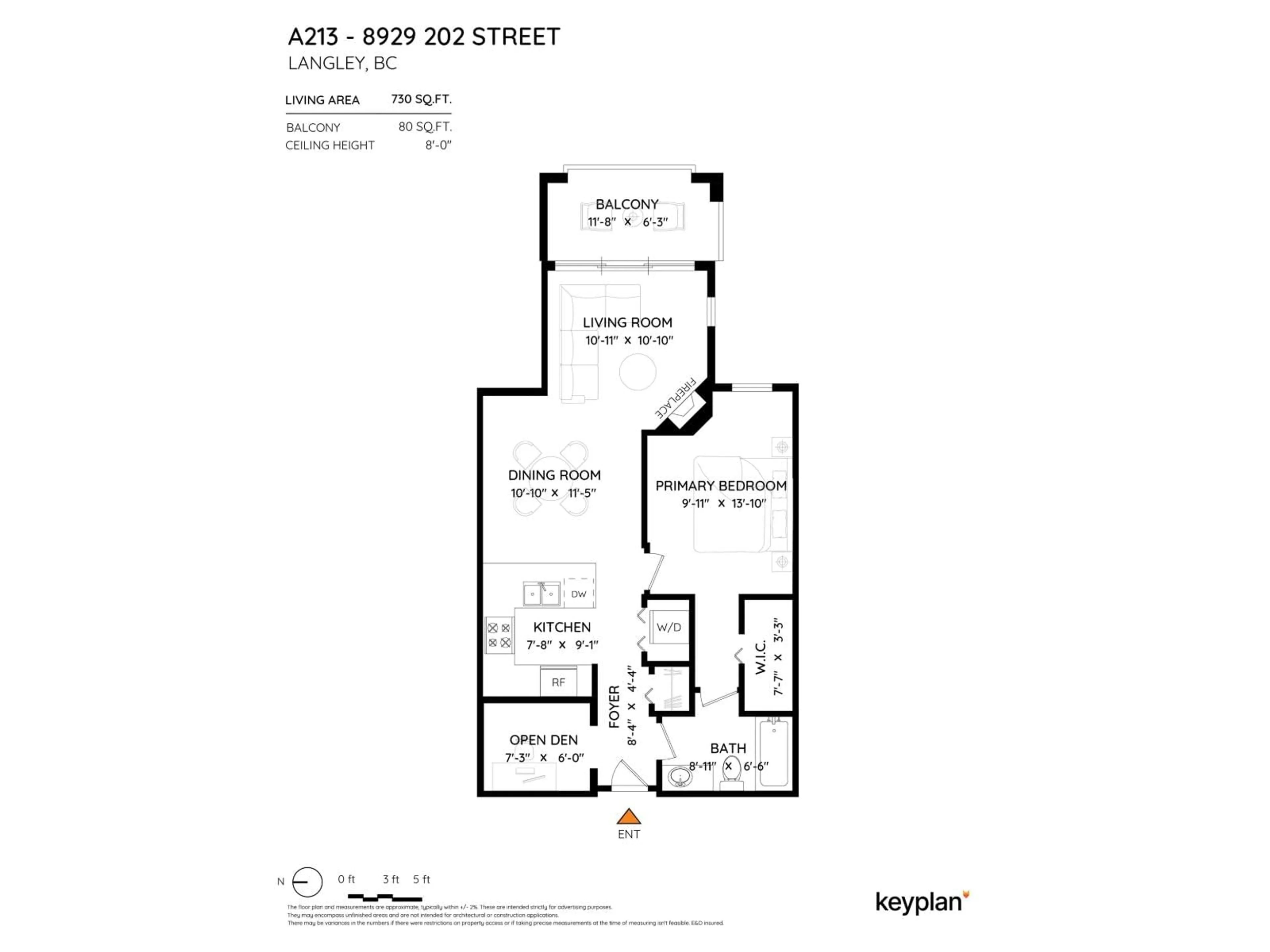 Floor plan for A213 - 8929 202 STREET, Langley British Columbia V1M0B4