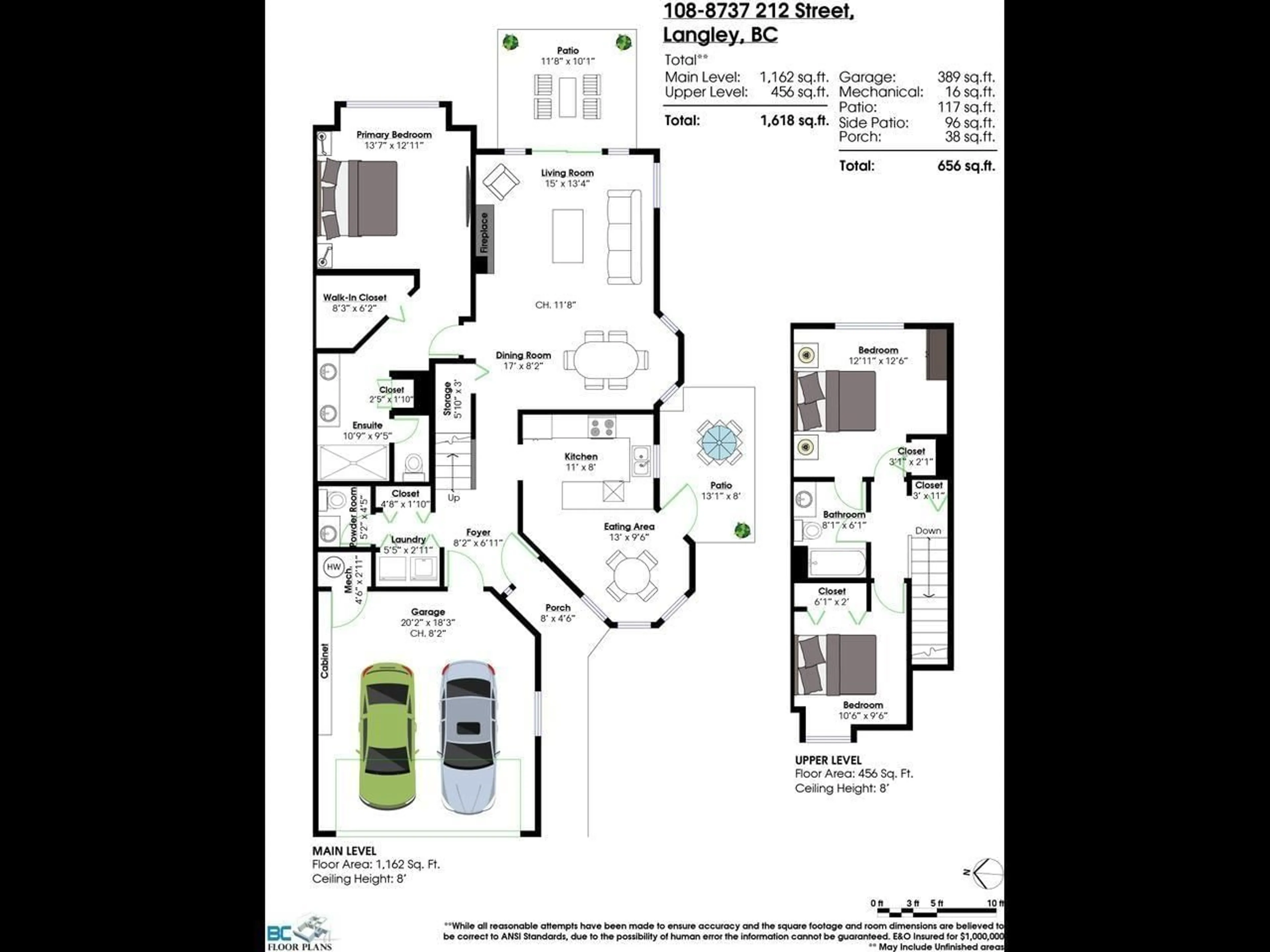 Floor plan for 108 - 8737 212 STREET, Langley British Columbia V1M2C8