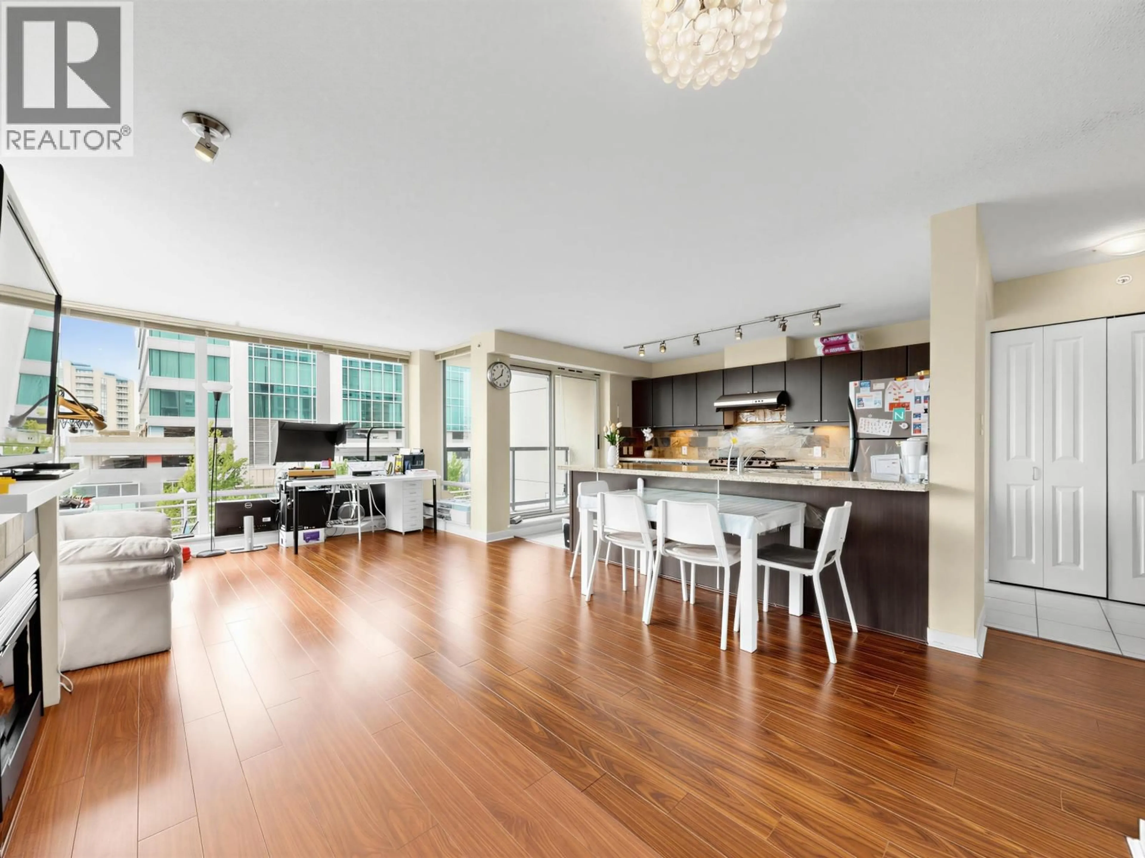 Open concept kitchen, wood/laminate floor for 607 - 6068 NO. 3 ROAD, Richmond British Columbia V6Y4M7