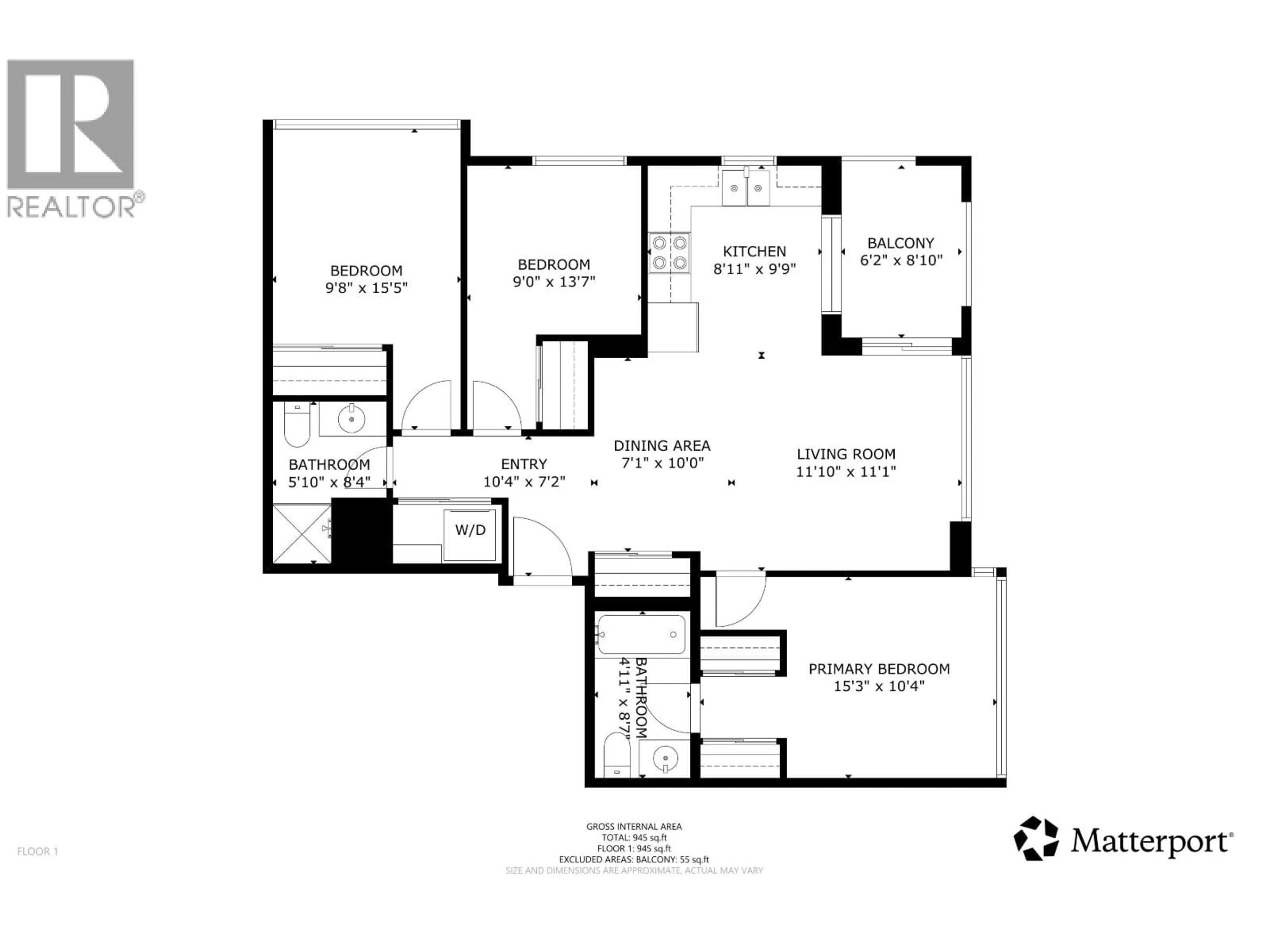 Floor plan for 903 - 850 ROYAL AVENUE, New Westminster British Columbia V3M1A6