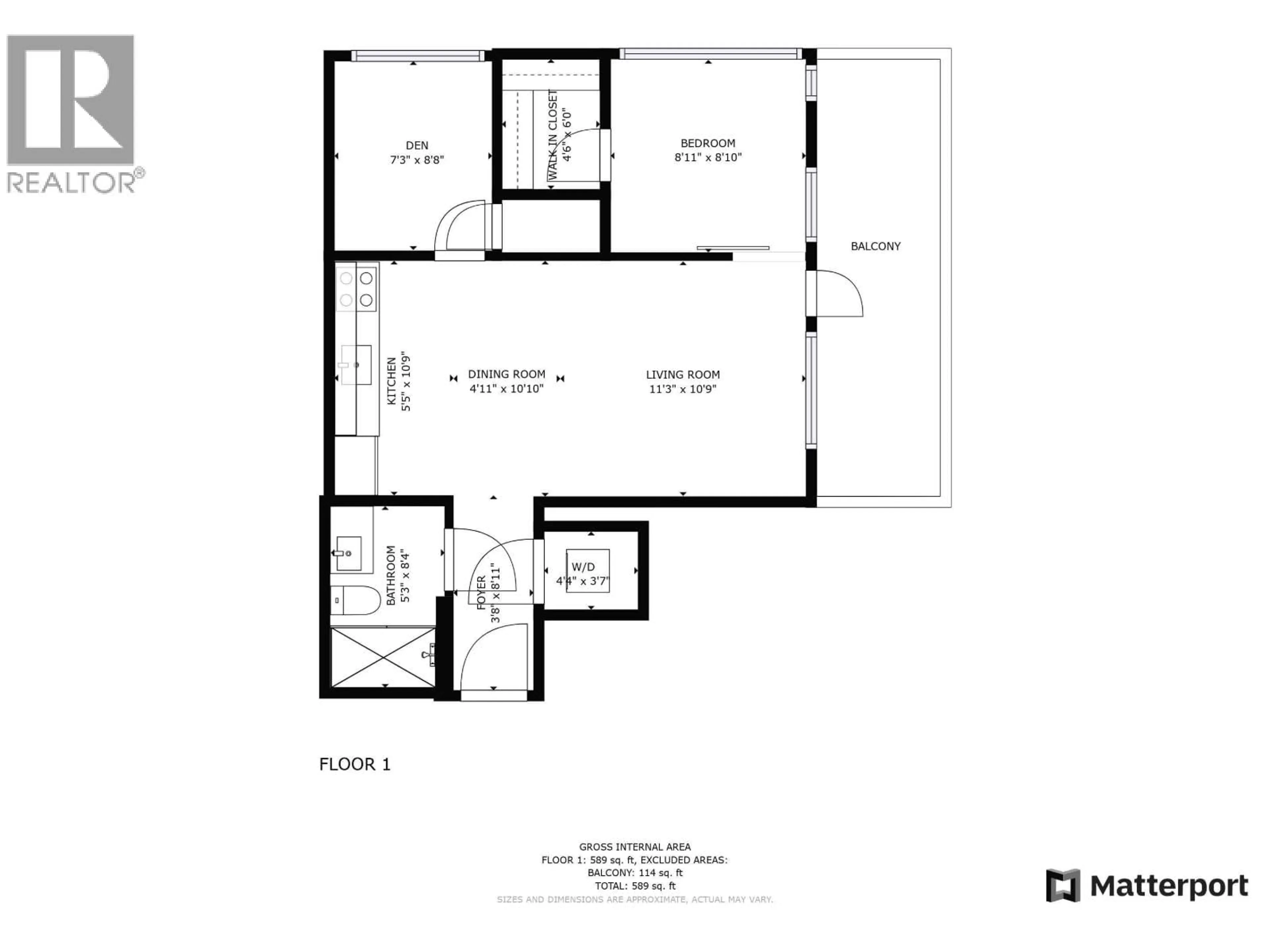 Floor plan for 1907 - 5728 BERTON AVENUE, Vancouver British Columbia V6S0E5