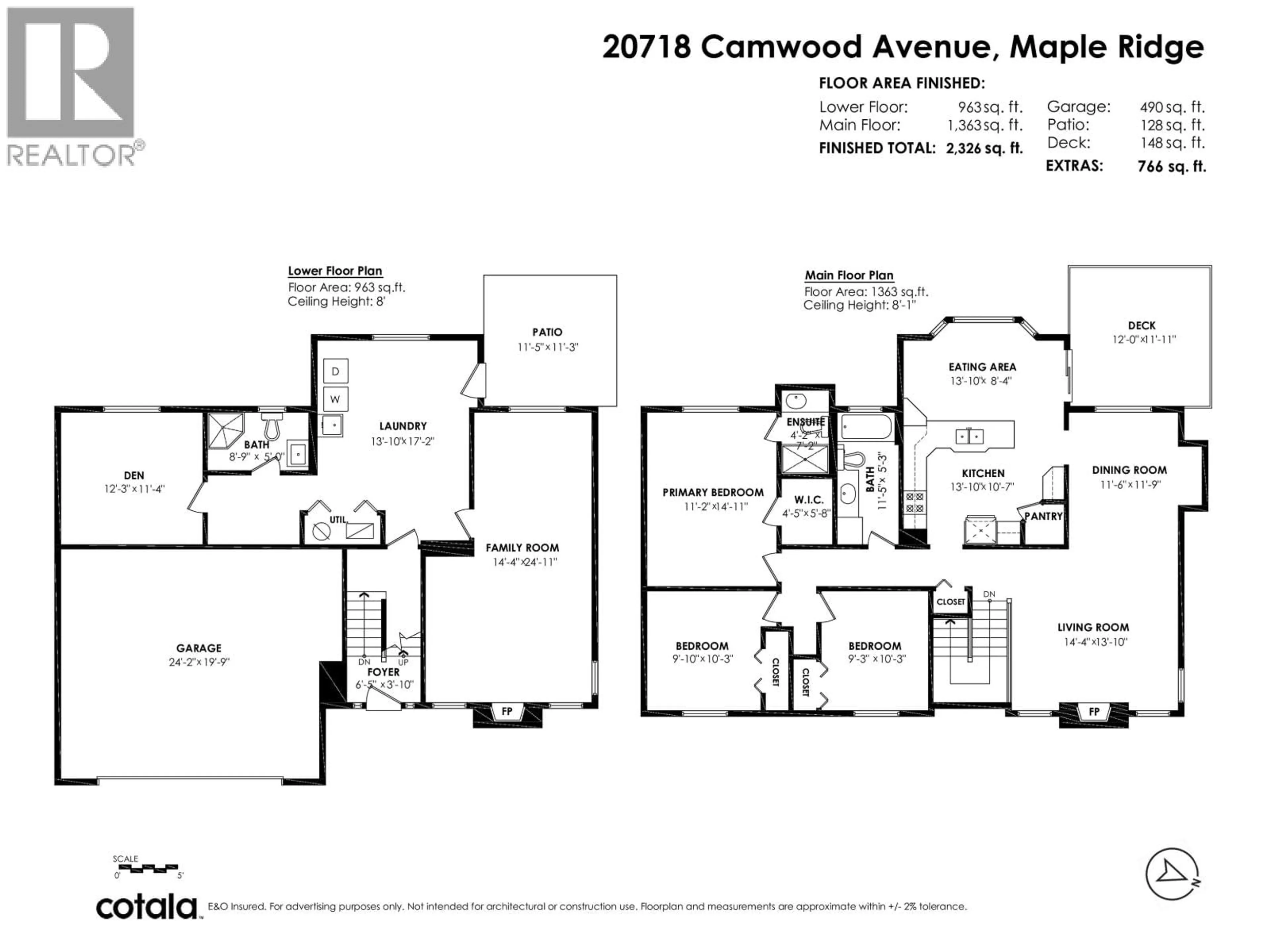 Floor plan for 20718 CAMWOOD AVENUE, Maple Ridge British Columbia V2X7W9