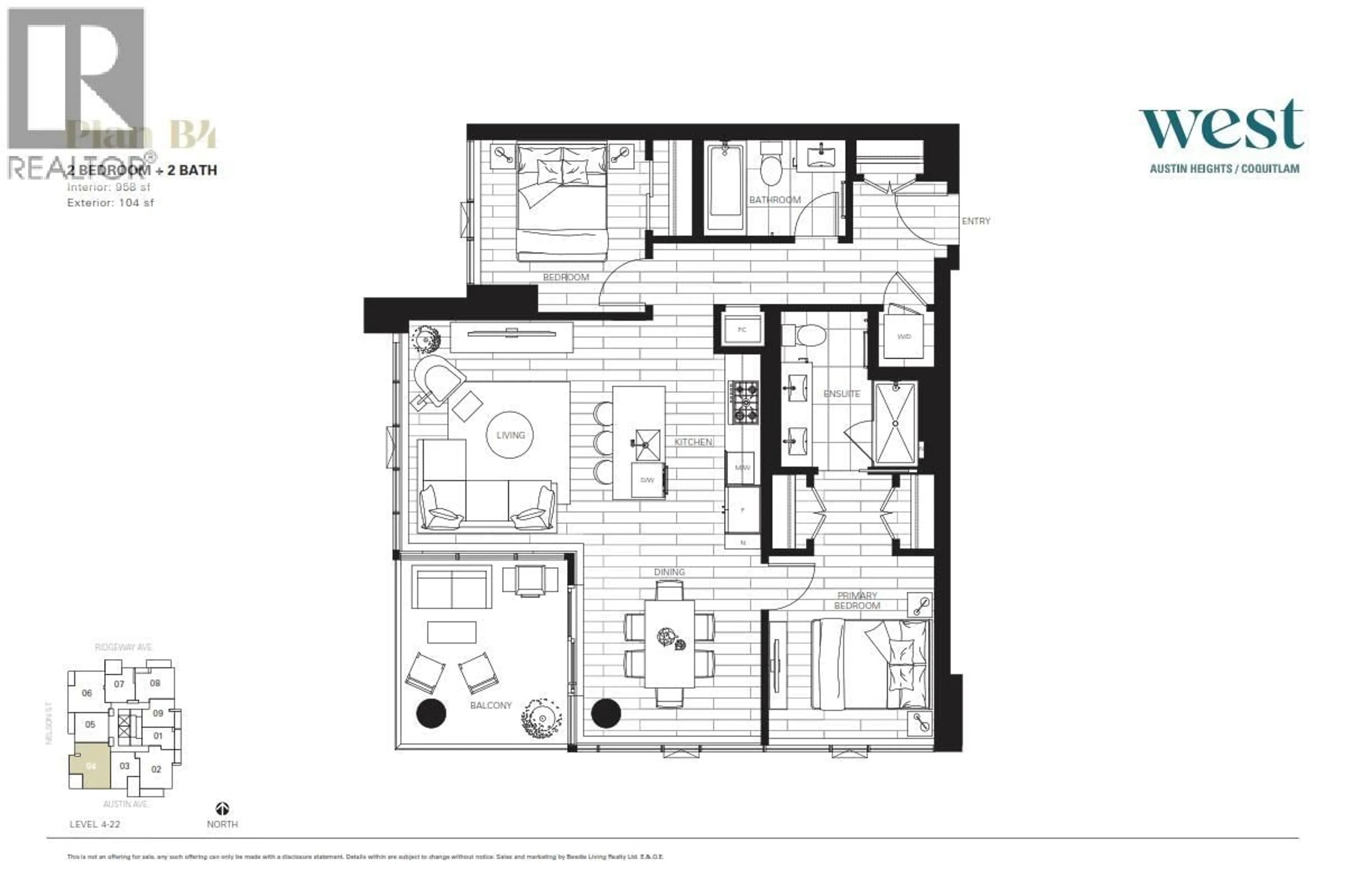 Floor plan for 1504 - 505 NELSON STREET, Coquitlam British Columbia V3J0R5