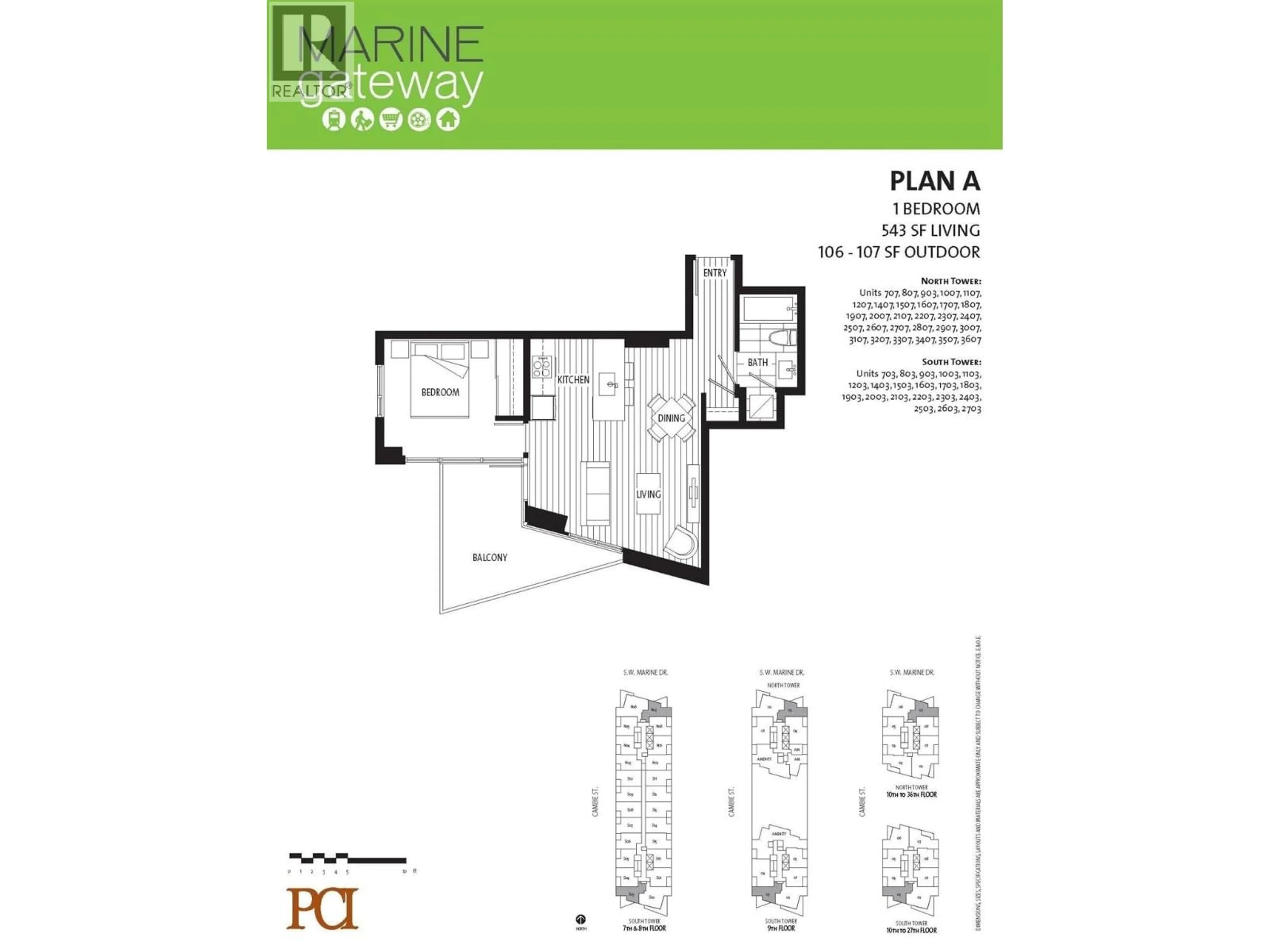 Floor plan for 2907 - 488 MARINE DRIVE, Vancouver British Columbia V5X0C6