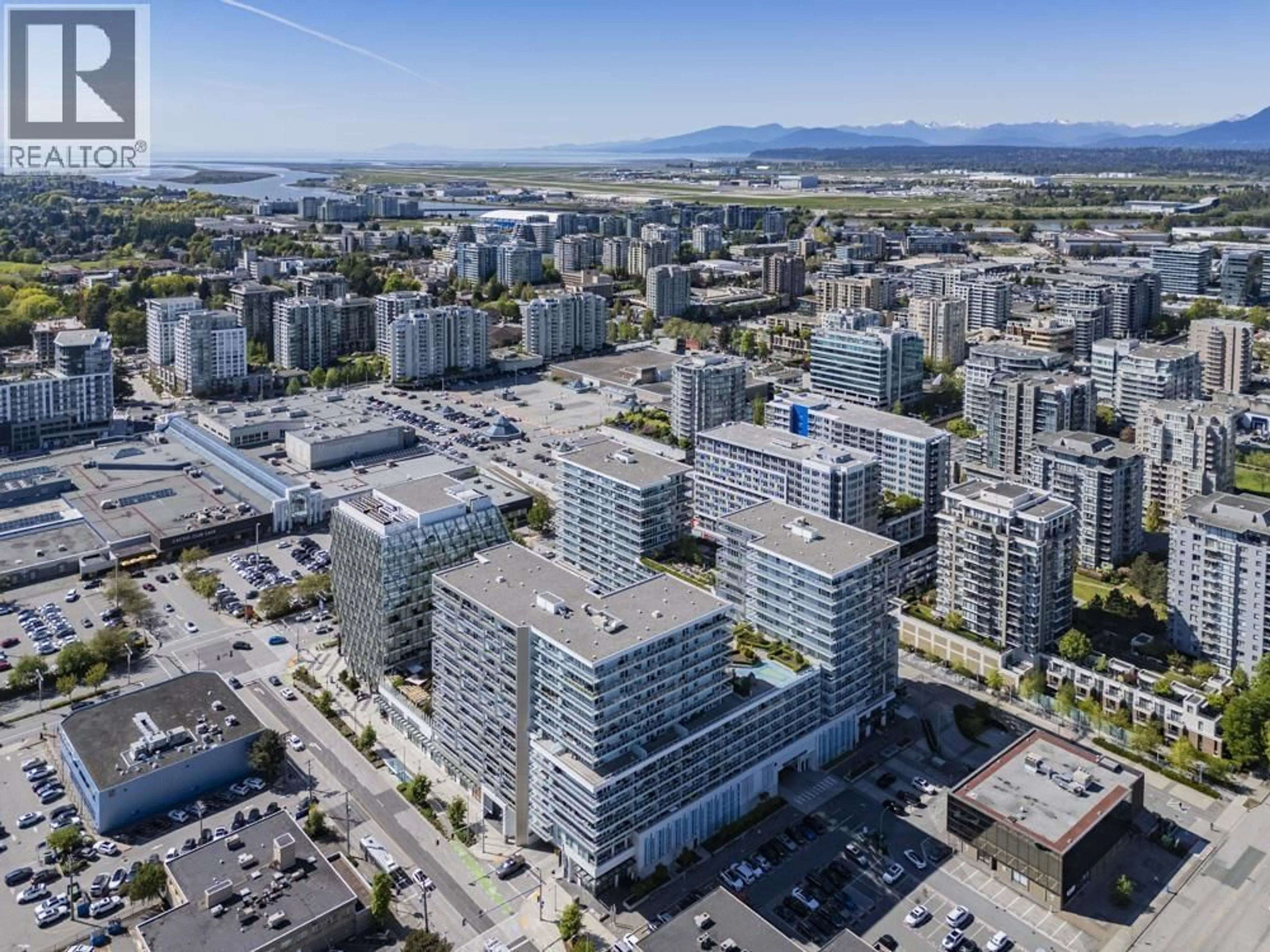 A pic from outside/outdoor area/front of a property/back of a property/a pic from drone, city buildings view from balcony for 1213 - 8133 COOK ROAD, Richmond British Columbia V6Y0L7