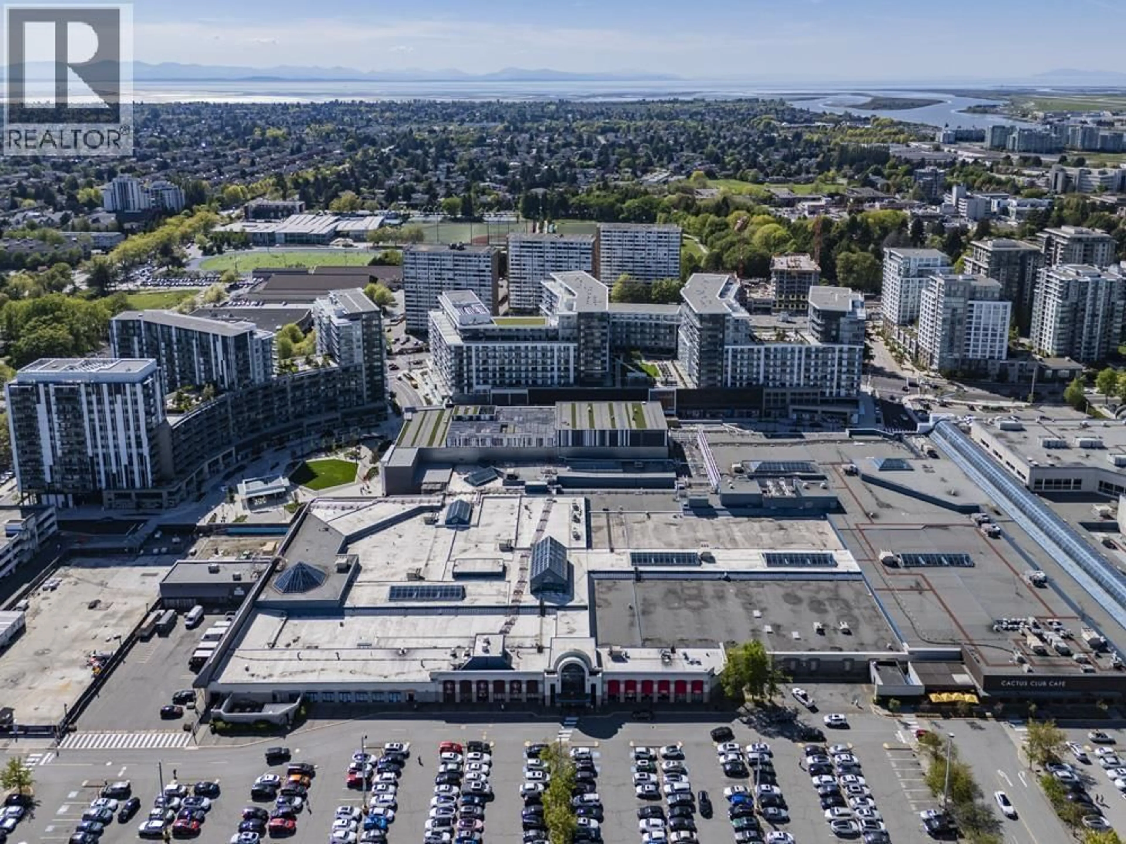 A pic from outside/outdoor area/front of a property/back of a property/a pic from drone, city buildings view from balcony for 1213 - 8133 COOK ROAD, Richmond British Columbia V6Y0L7
