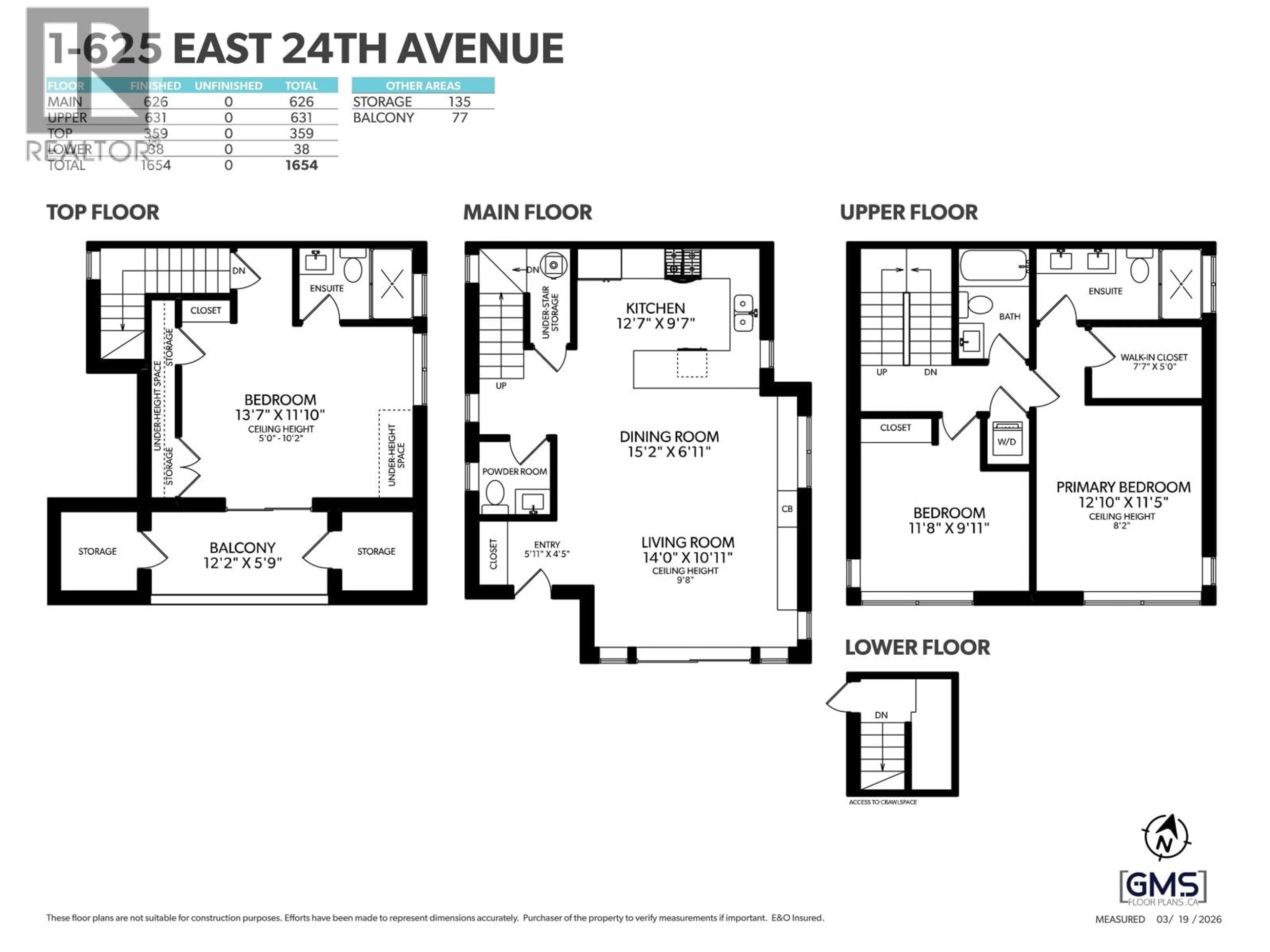 Floor plan for 1 - 625 24TH AVENUE, Vancouver British Columbia V5V2A3