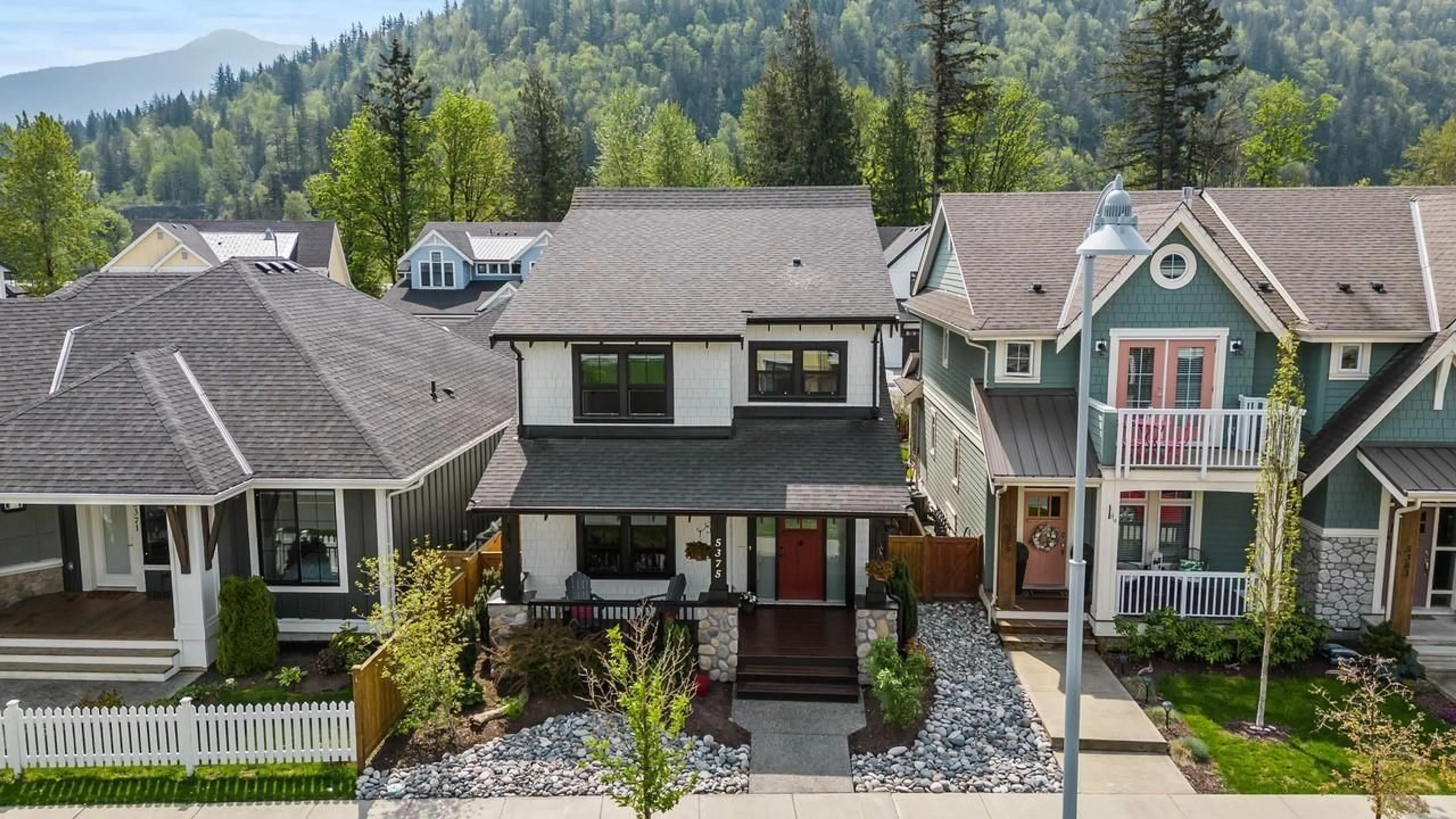 A pic from outside/outdoor area/front of a property/back of a property/a pic from drone, mountain view for 5375 TYEE LANE, Chilliwack British Columbia V2R0Y1
