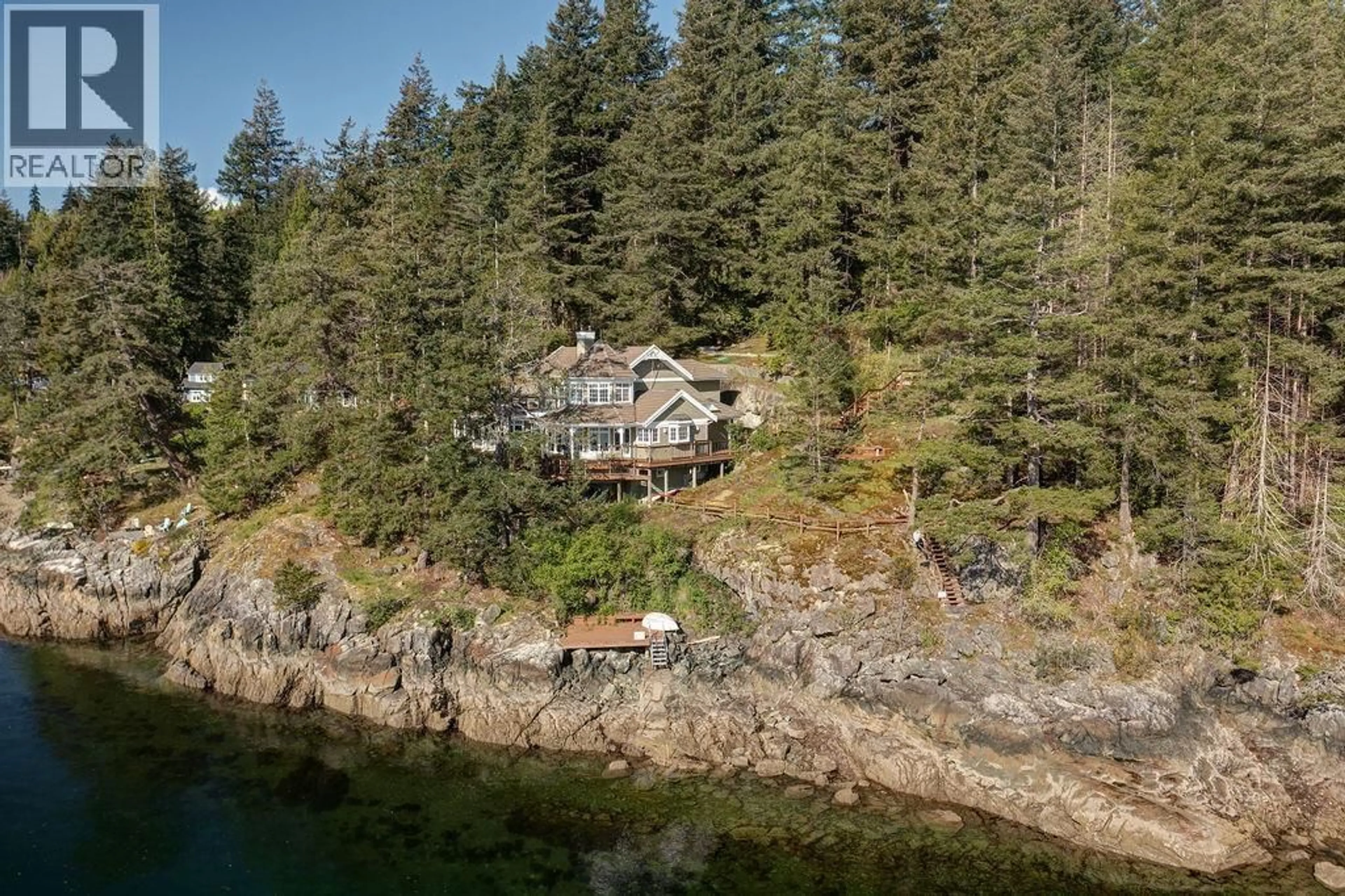 A pic from outside/outdoor area/front of a property/back of a property/a pic from drone, water/lake/river/ocean view for 890 THE GROVE ROAD, Gambier Island British Columbia V0N1V0