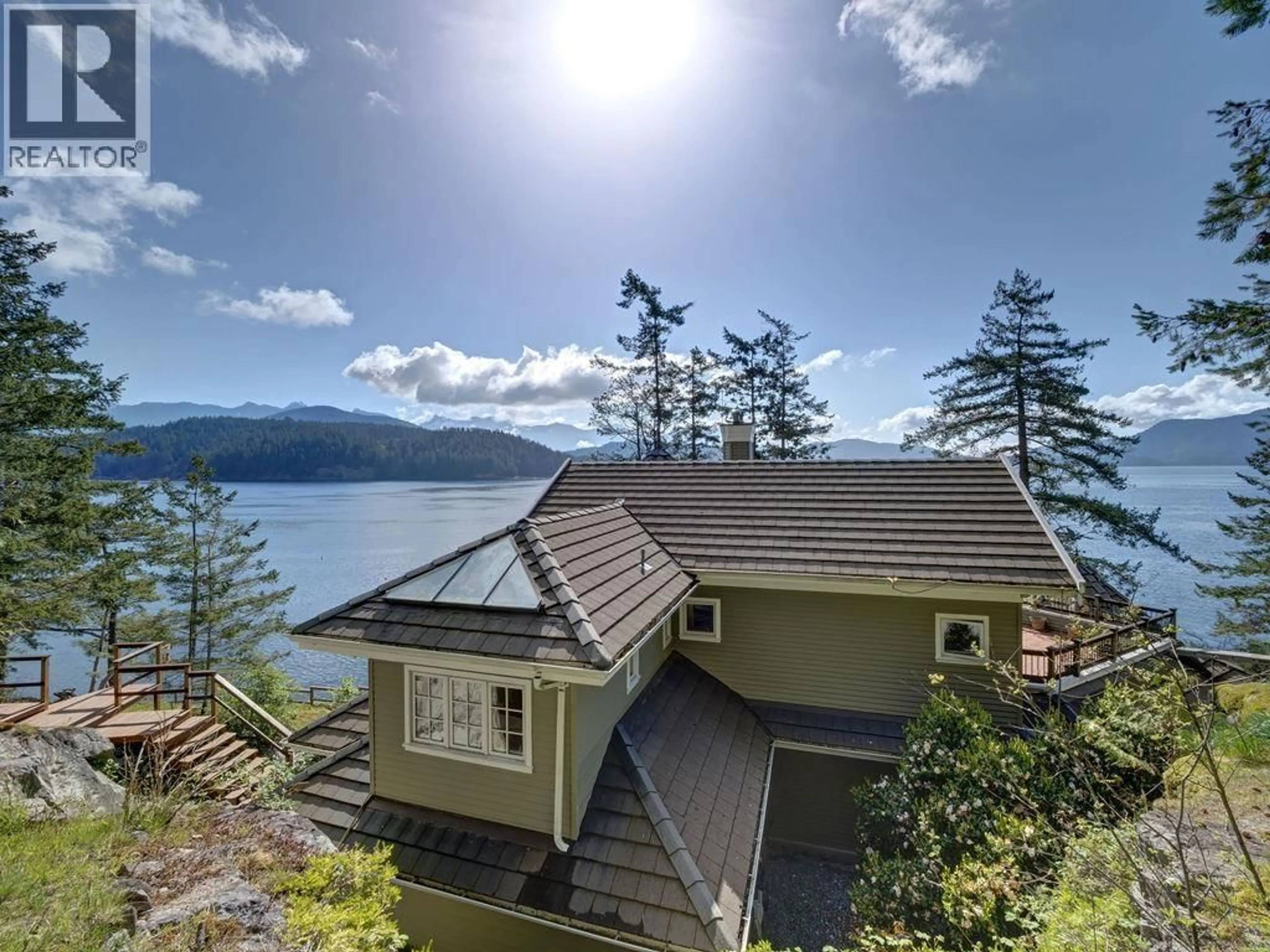 A pic from outside/outdoor area/front of a property/back of a property/a pic from drone, water/lake/river/ocean view for 890 THE GROVE ROAD, Gambier Island British Columbia V0N1V0