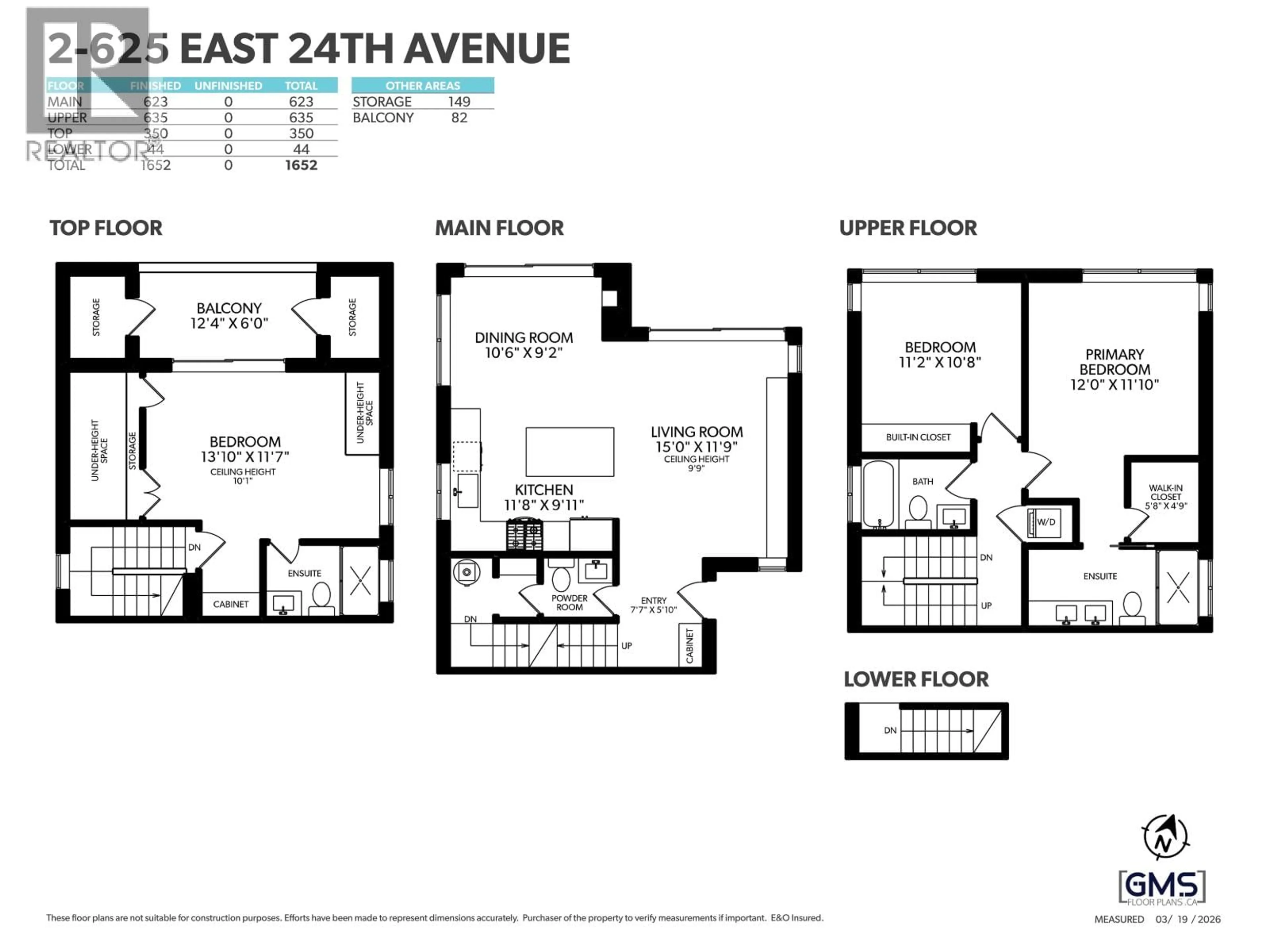 Floor plan for 2 - 625 24TH AVENUE, Vancouver British Columbia V5V2A3