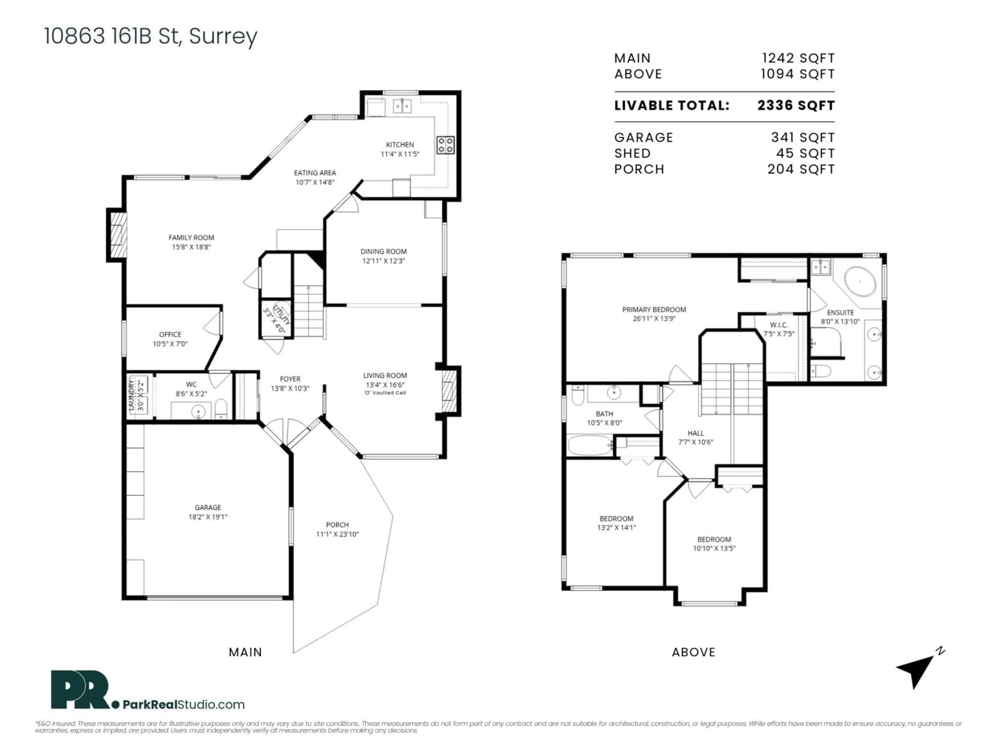 Floor plan for 10863 161B STREET, Surrey British Columbia V4N1P1