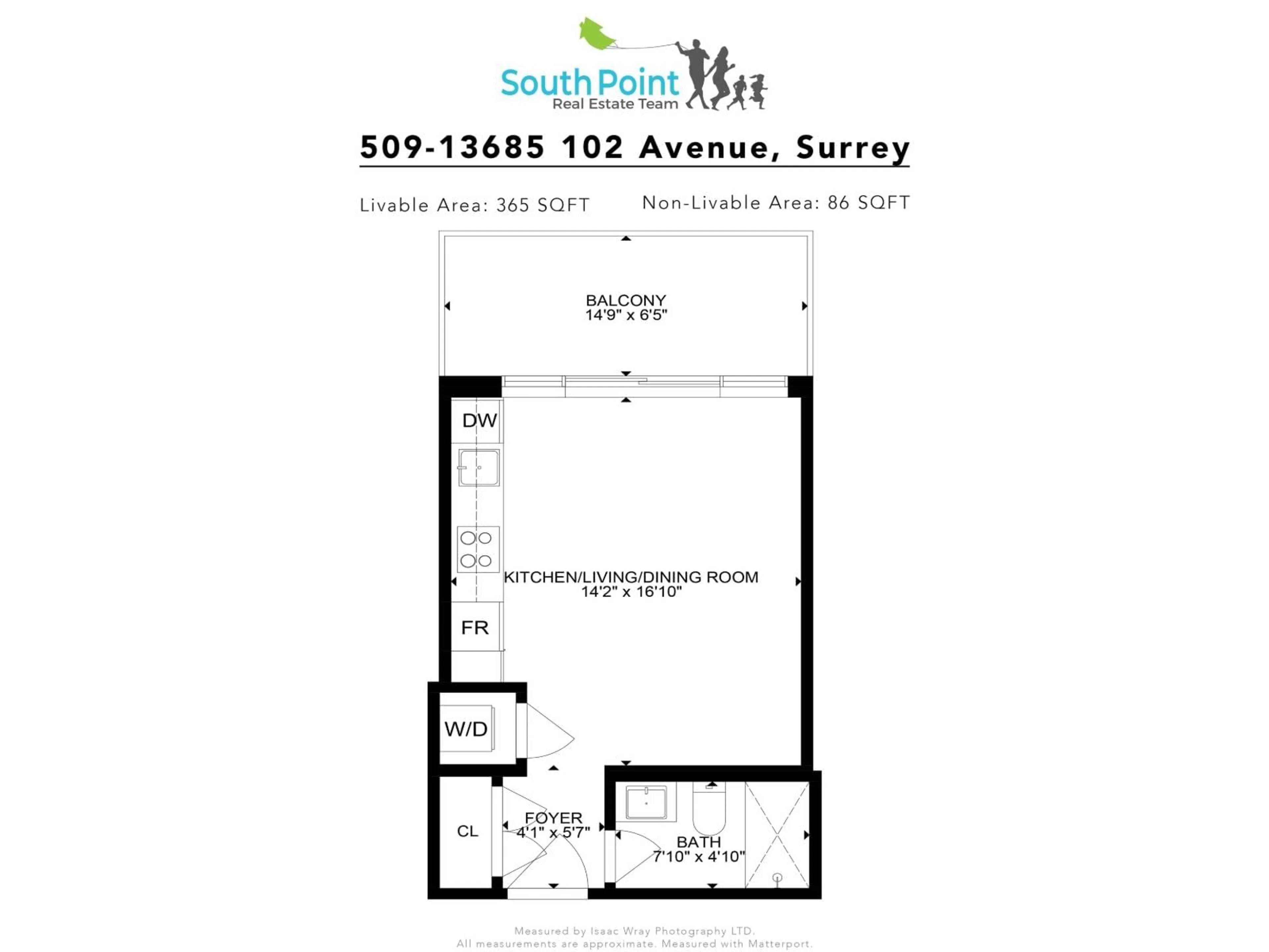 Floor plan for 509 - 13685 102 STREET, Surrey British Columbia V3T0S2
