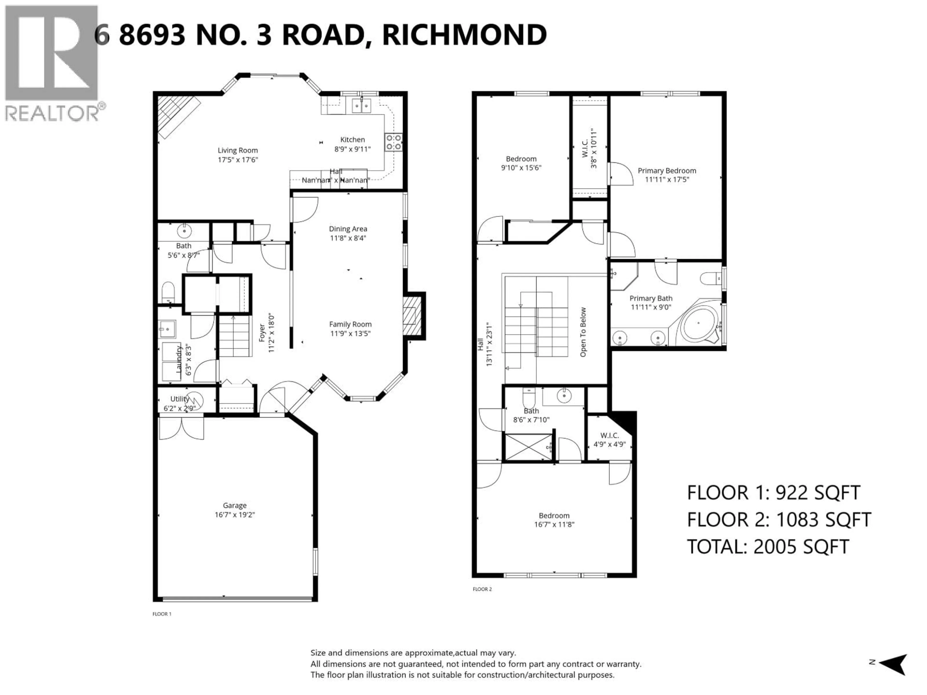Floor plan for 6 - 8693 NO. 3 ROAD, Richmond British Columbia V6Y2E6