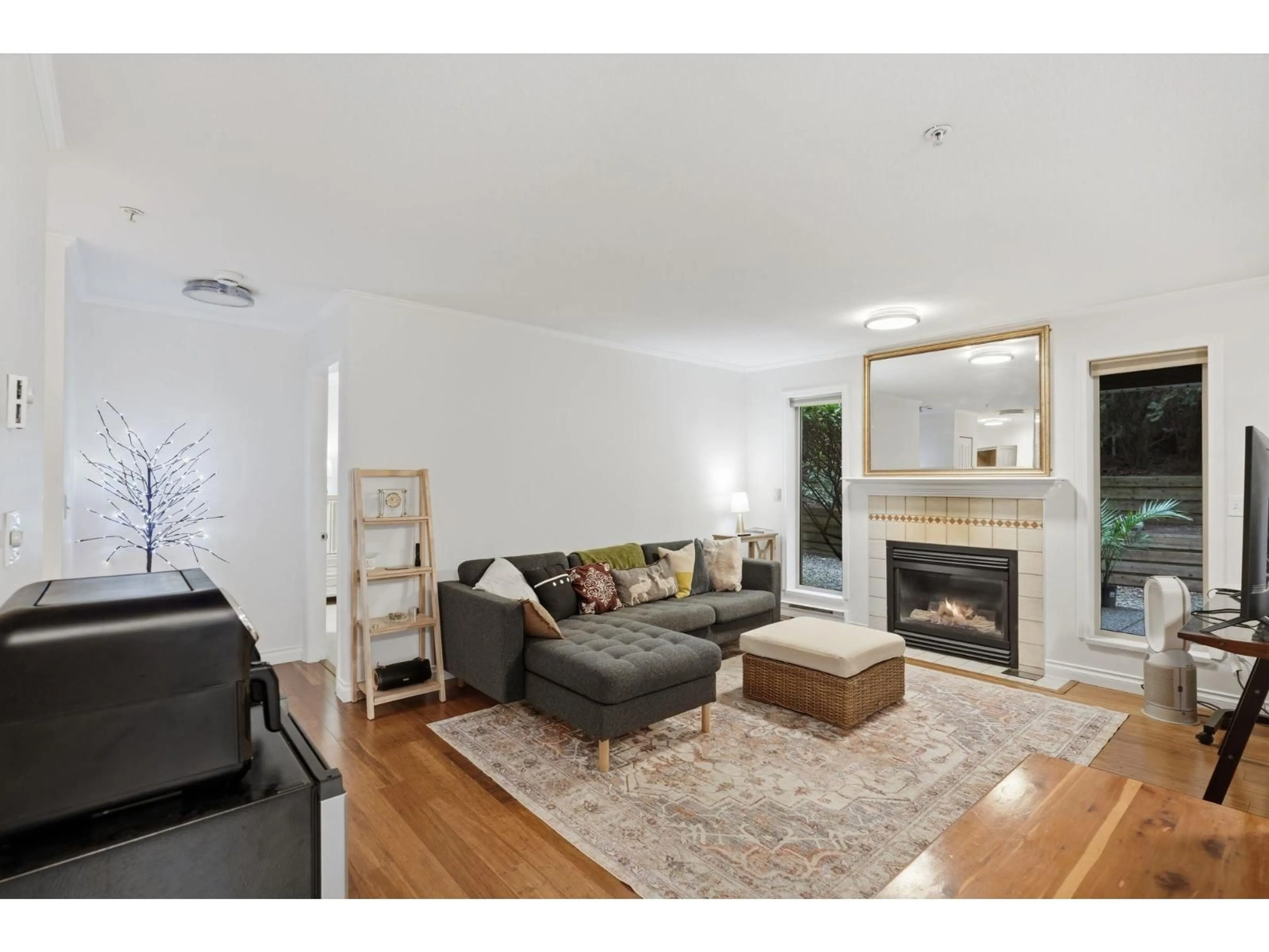 Living room with furniture, wood/laminate floor for 116 - 33478 ROBERTS AVENUE, Abbotsford British Columbia V2S8E1