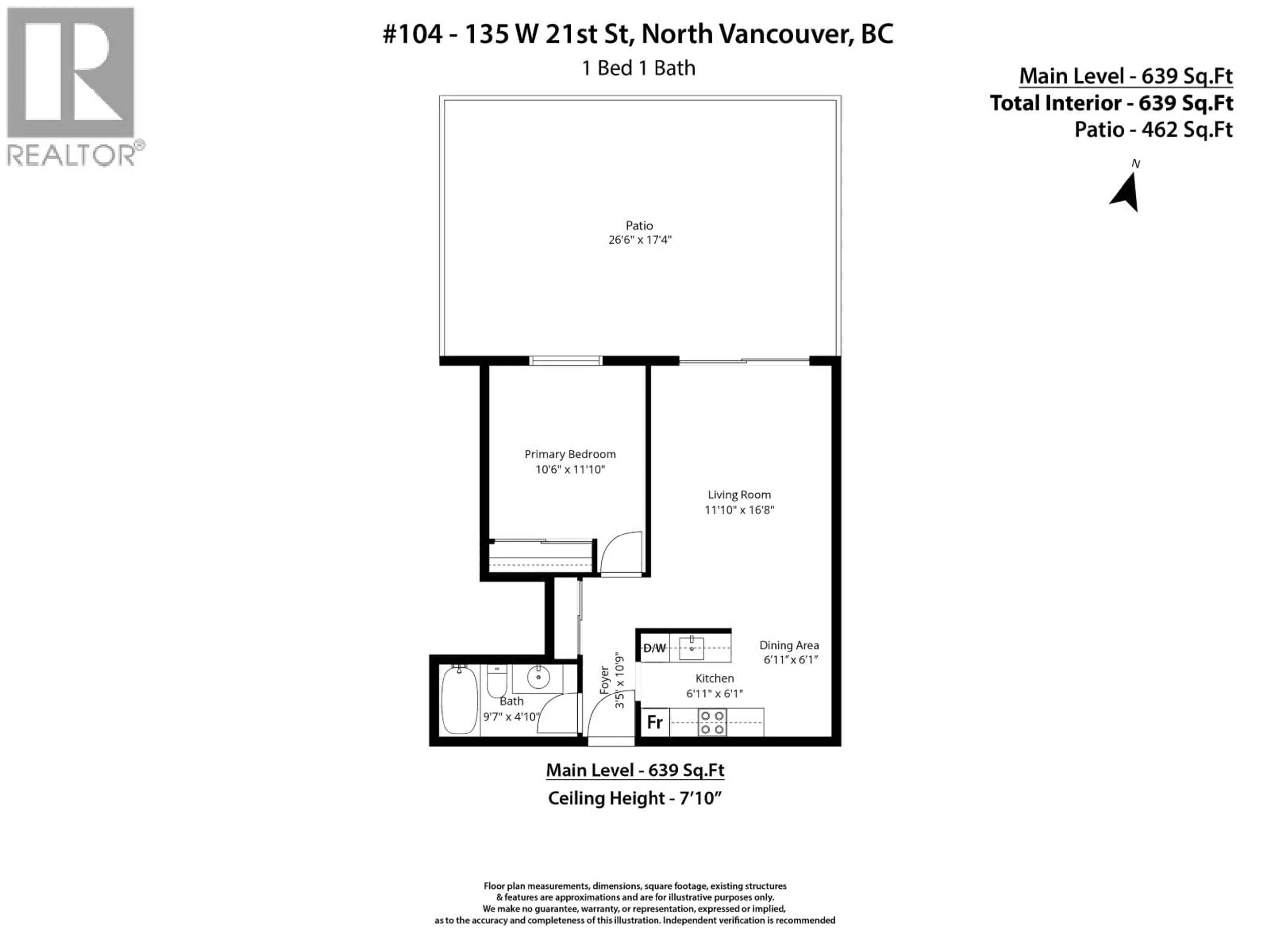 Floor plan for 104 - 135 21ST STREET, North Vancouver British Columbia V7M1Z2