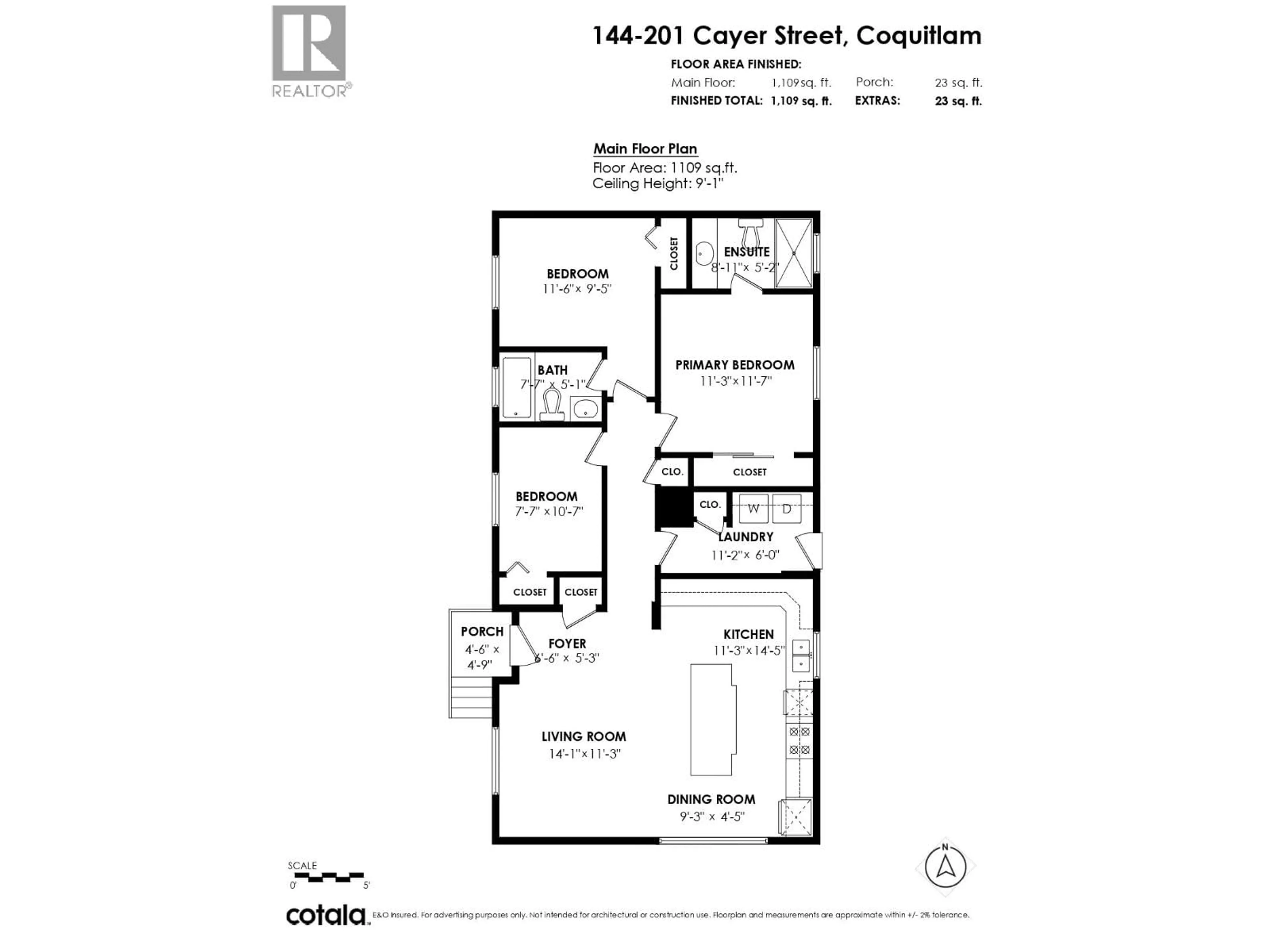 Floor plan for 144 - 201 CAYER STREET, Coquitlam British Columbia V3K5A9