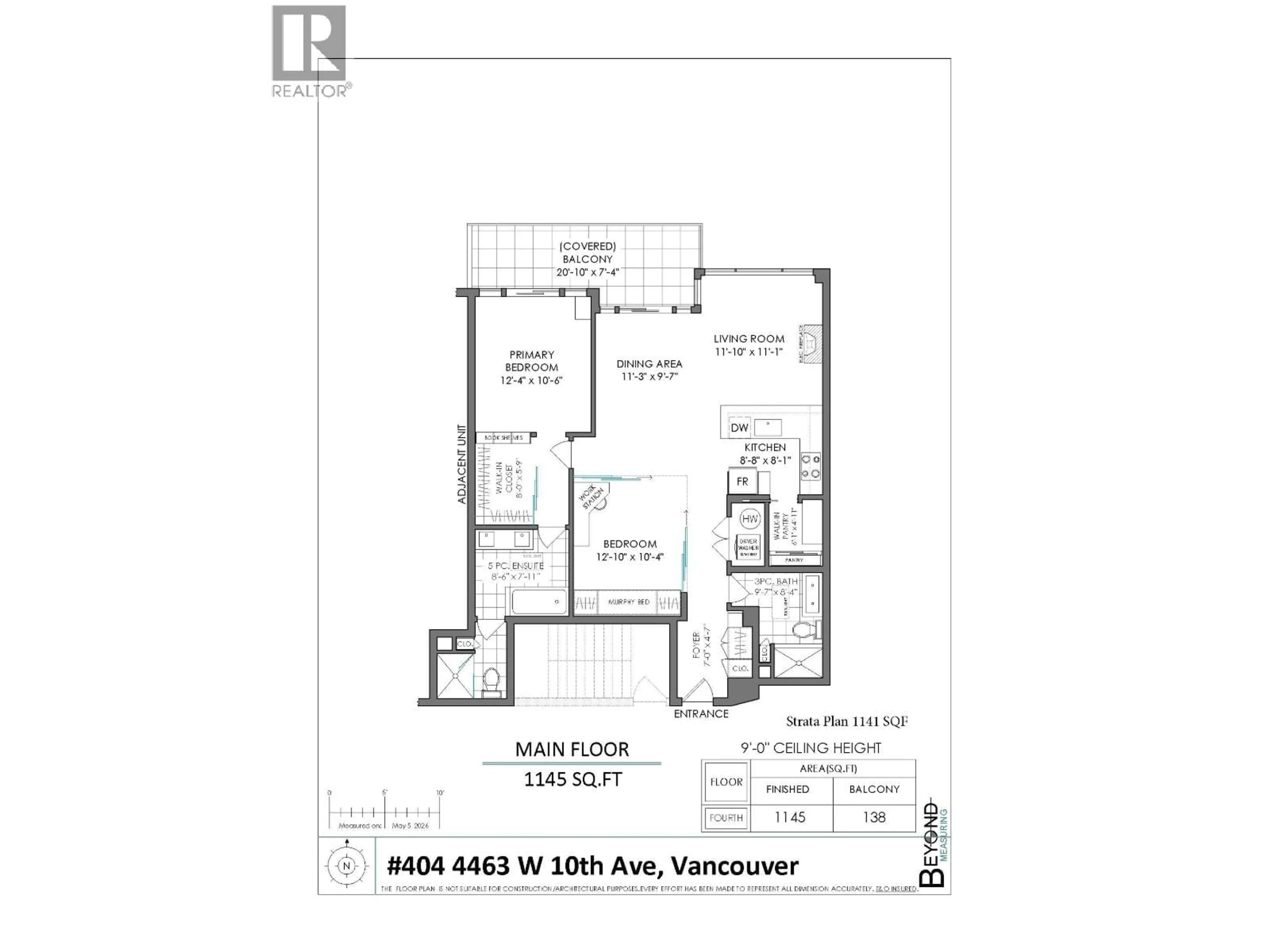 Floor plan for 404 - 4463 10TH AVENUE, Vancouver British Columbia V6R2H8