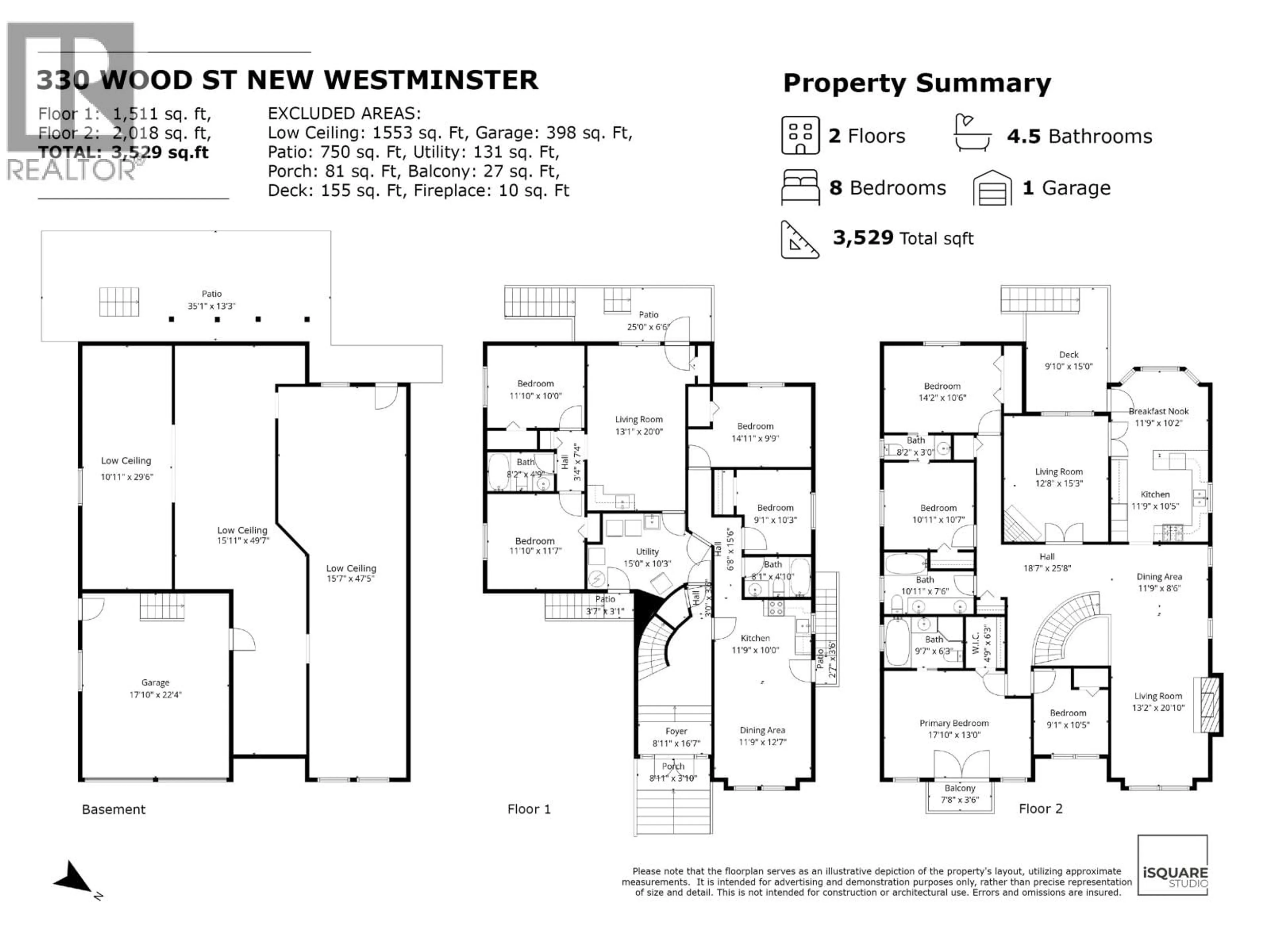 Floor plan for 330 WOOD STREET, New Westminster British Columbia V3M6P4
