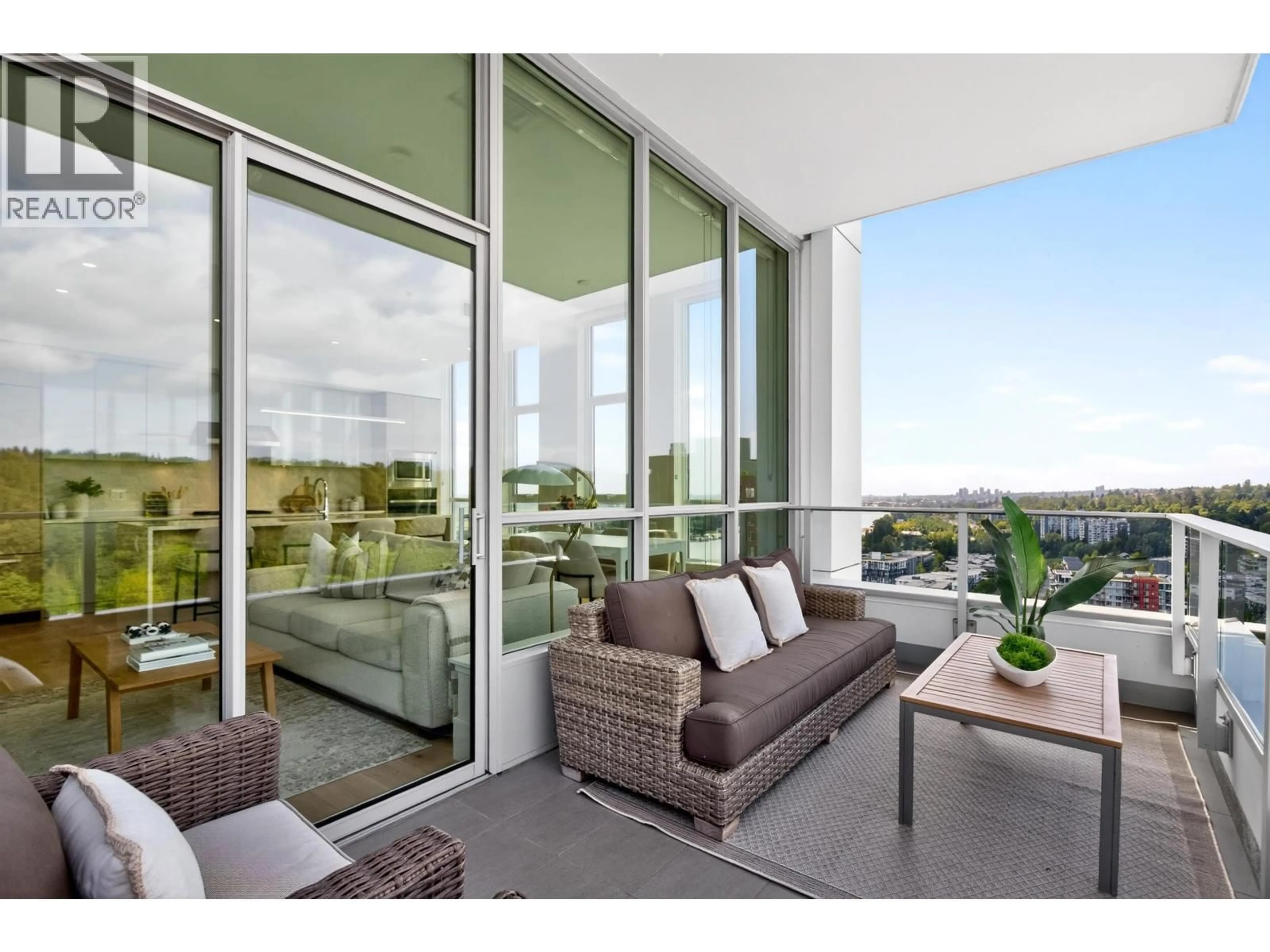 Patio, water/lake/river/ocean view for 2505 - 3438 SAWMILL CRESCENT, Vancouver British Columbia V5S0E3