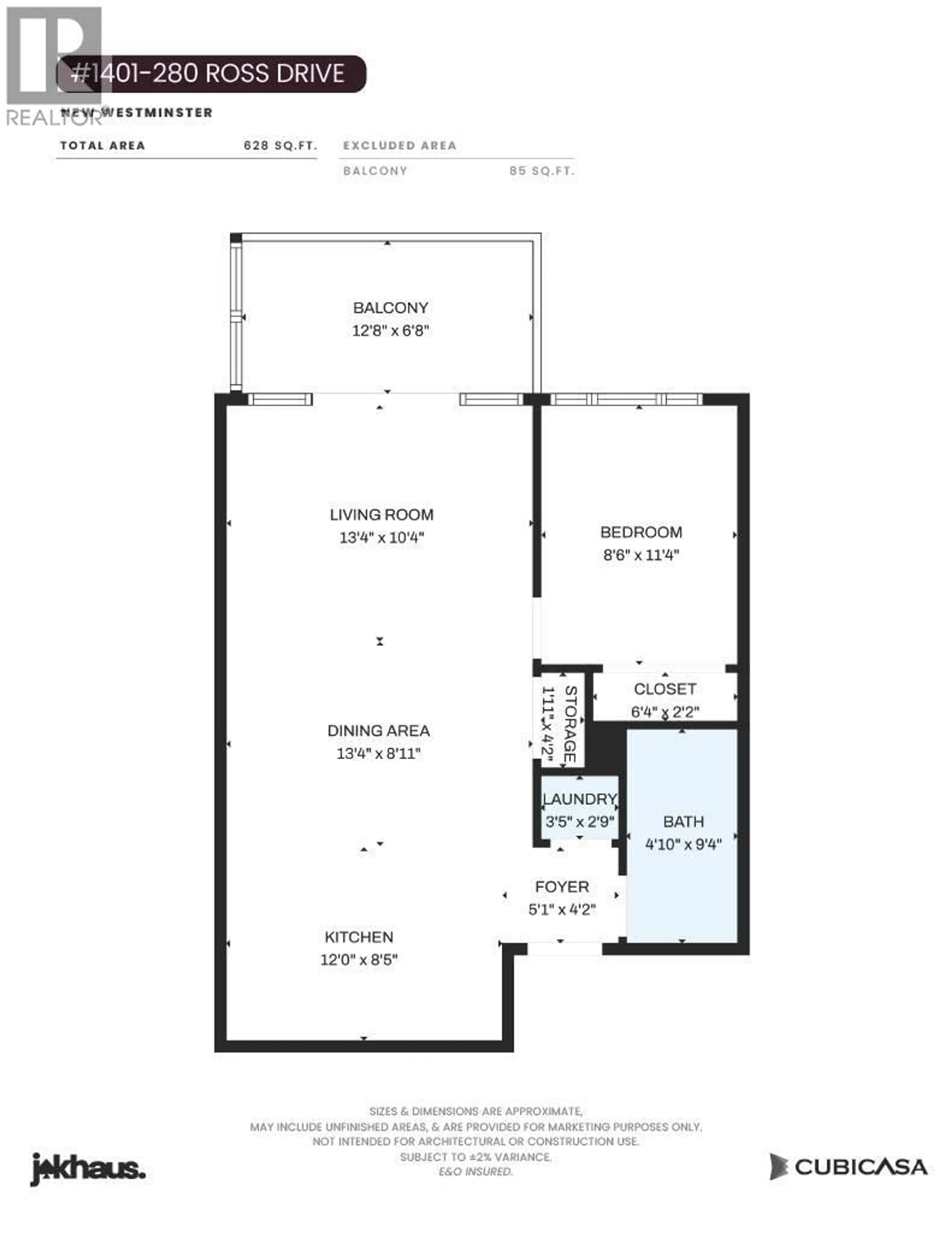 Floor plan for 1401 - 280 ROSS DRIVE, New Westminster British Columbia V3L0C2
