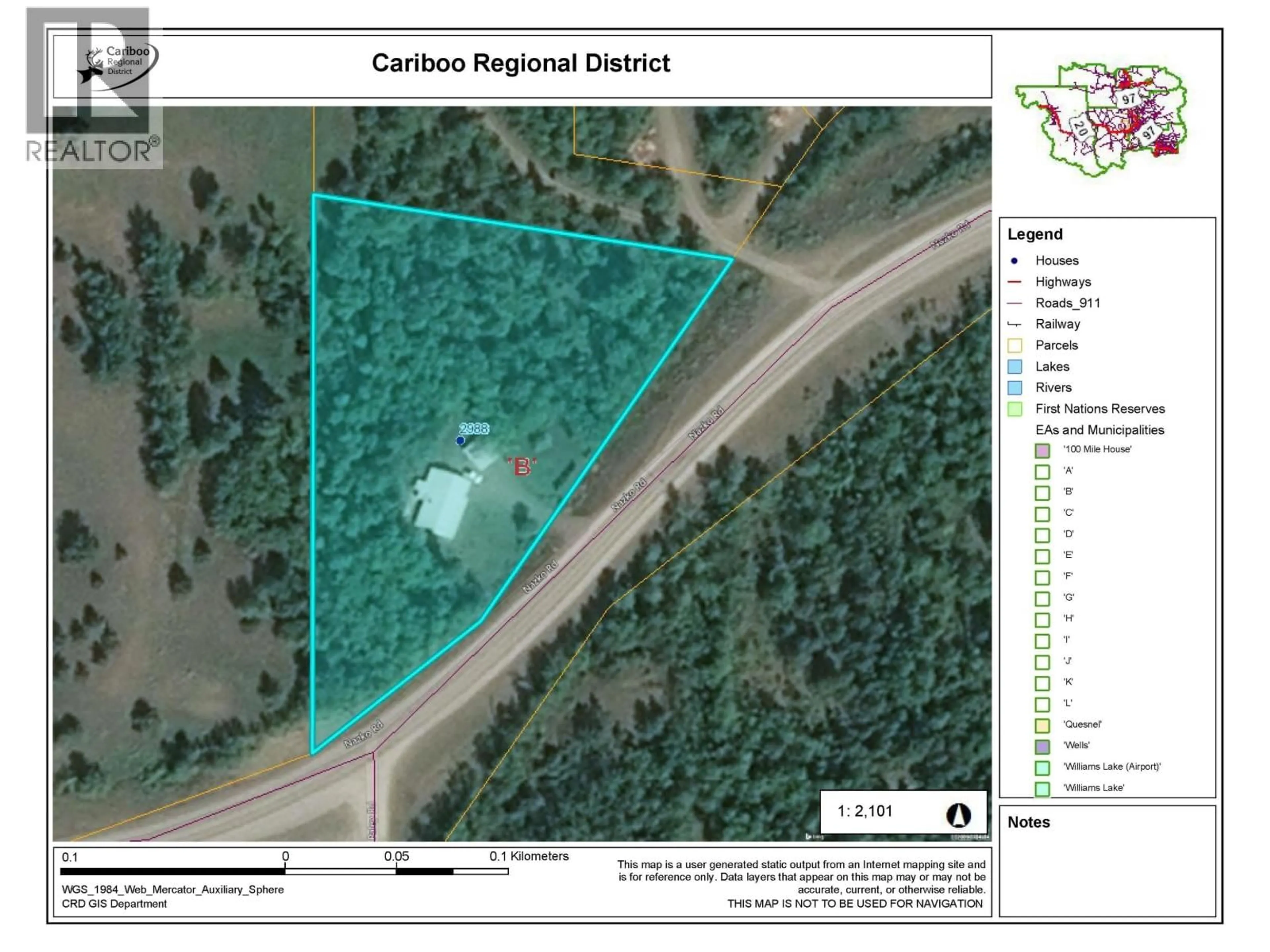 Picture of a map for 2988 NAZKO ROAD, Quesnel British Columbia V2J7E9