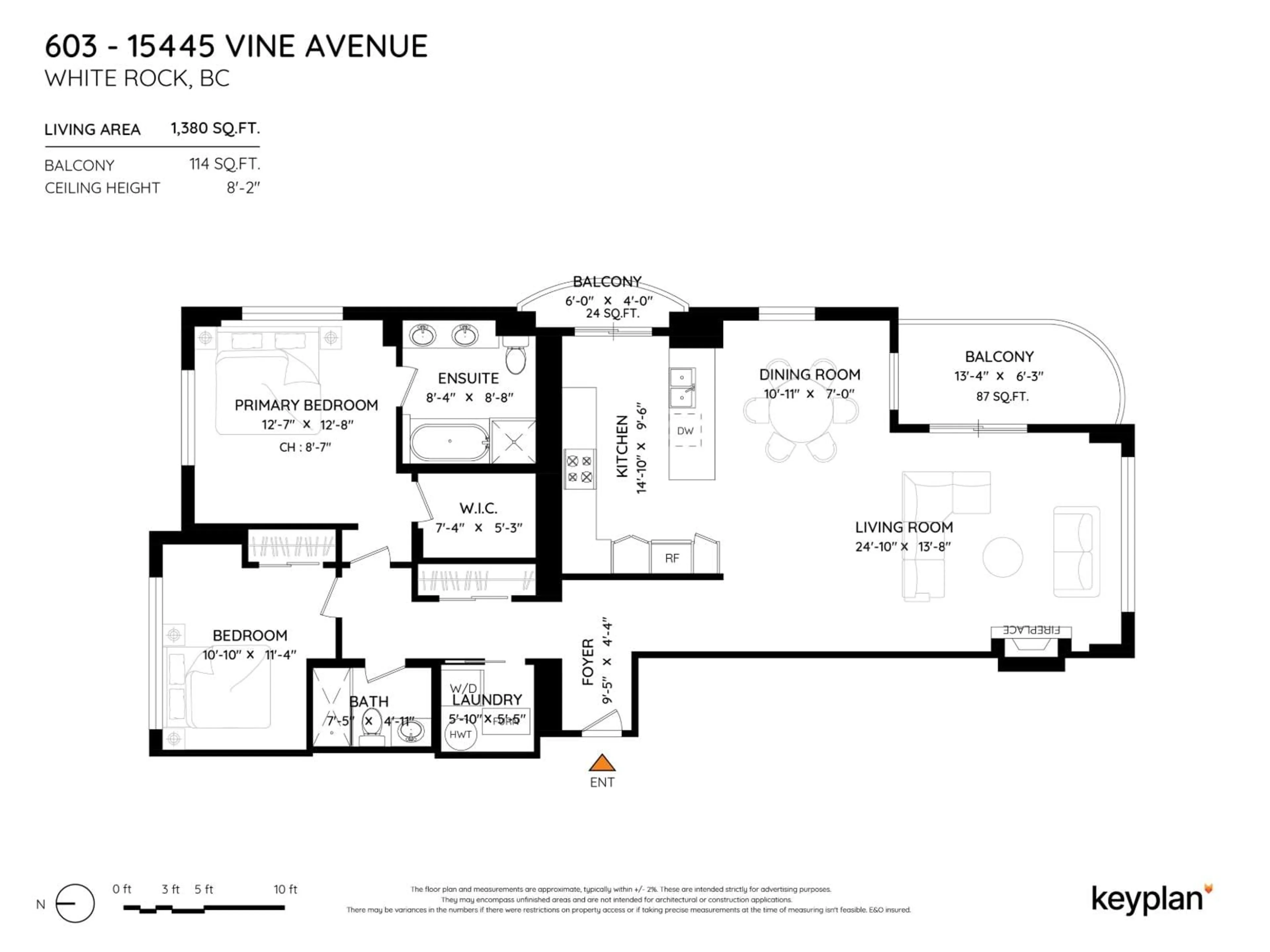 Floor plan for 603 - 15445 VINE AVENUE, White Rock British Columbia V4B2T3