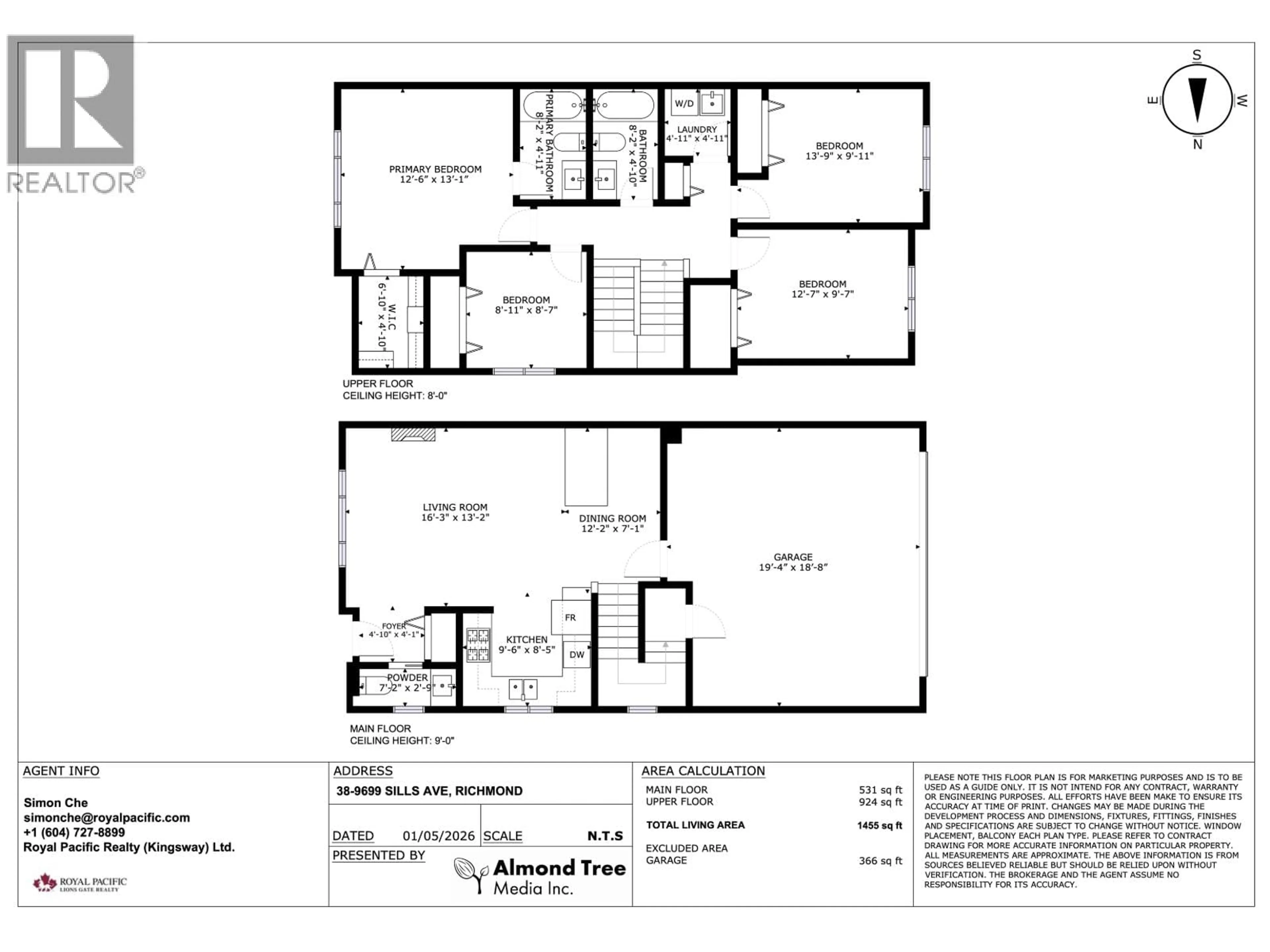 Floor plan for 38 - 9699 SILLS AVENUE, Richmond British Columbia V6Y0C8