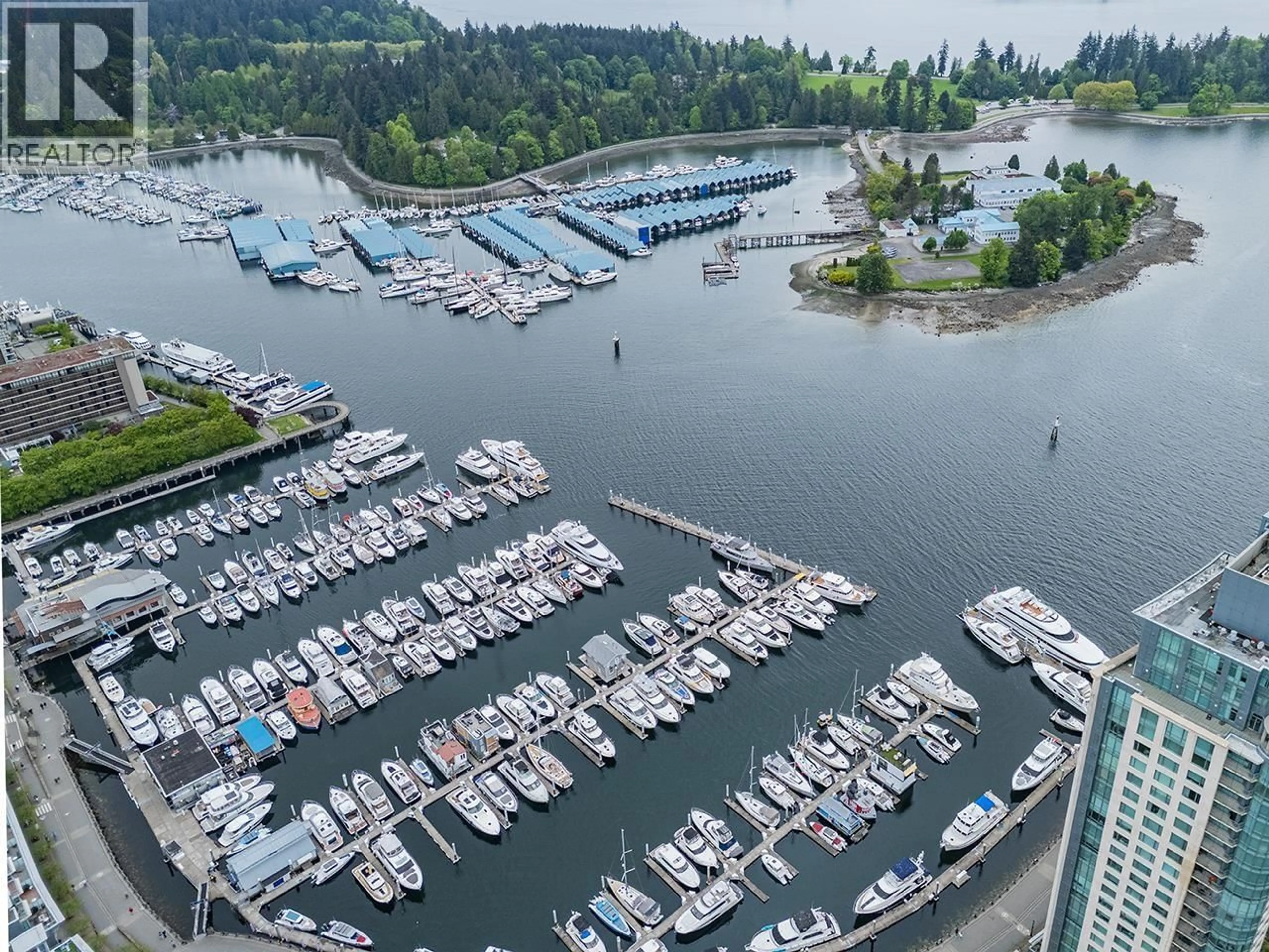 A pic from outside/outdoor area/front of a property/back of a property/a pic from drone, water/lake/river/ocean view for 1602 - 1211 MELVILLE STREET, Vancouver British Columbia V6E0A7