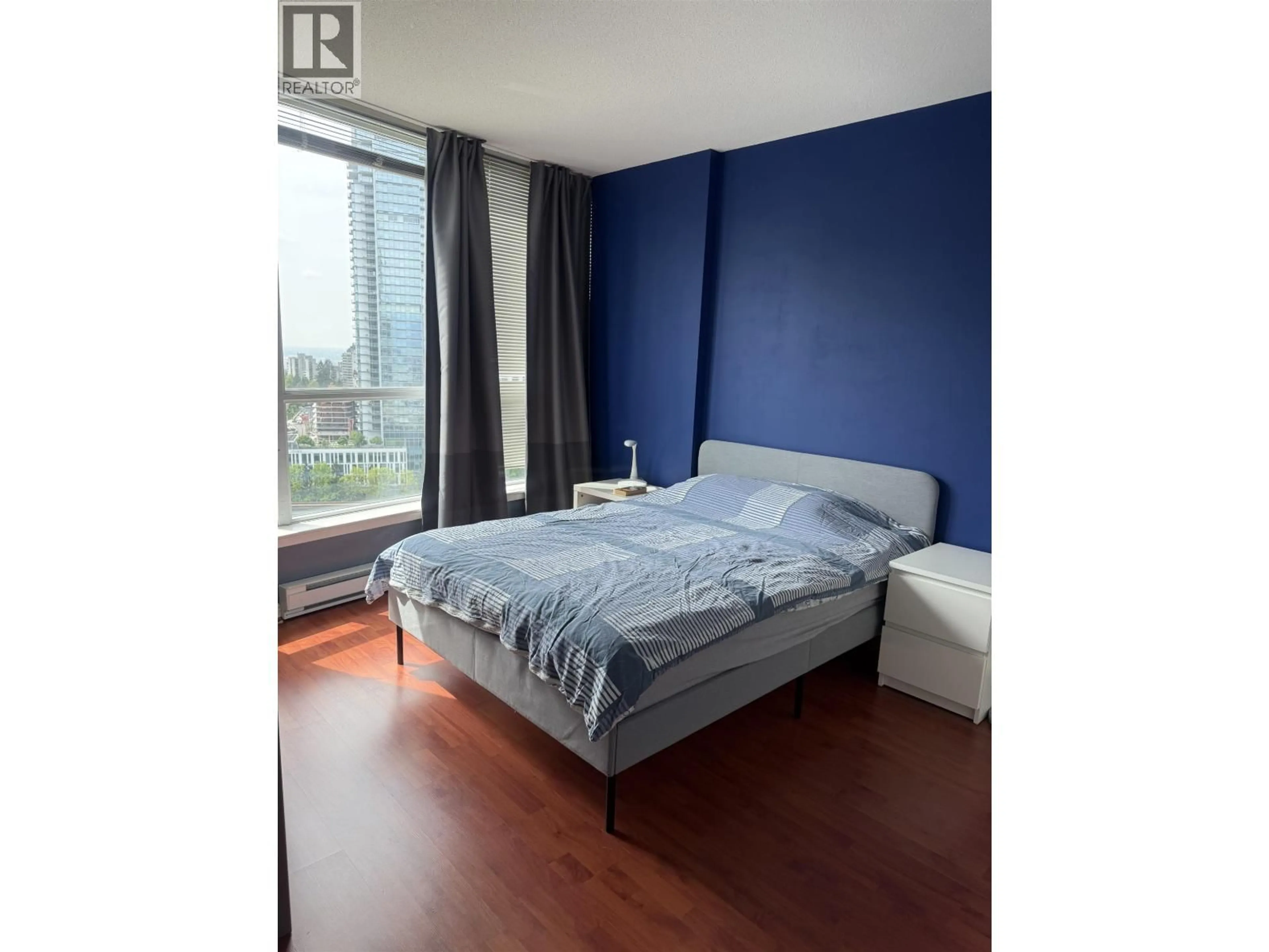 Bedroom with bed, wood/laminate floor for 2501 - 6088 WILLINGDON AVENUE, Burnaby British Columbia V5H4V2