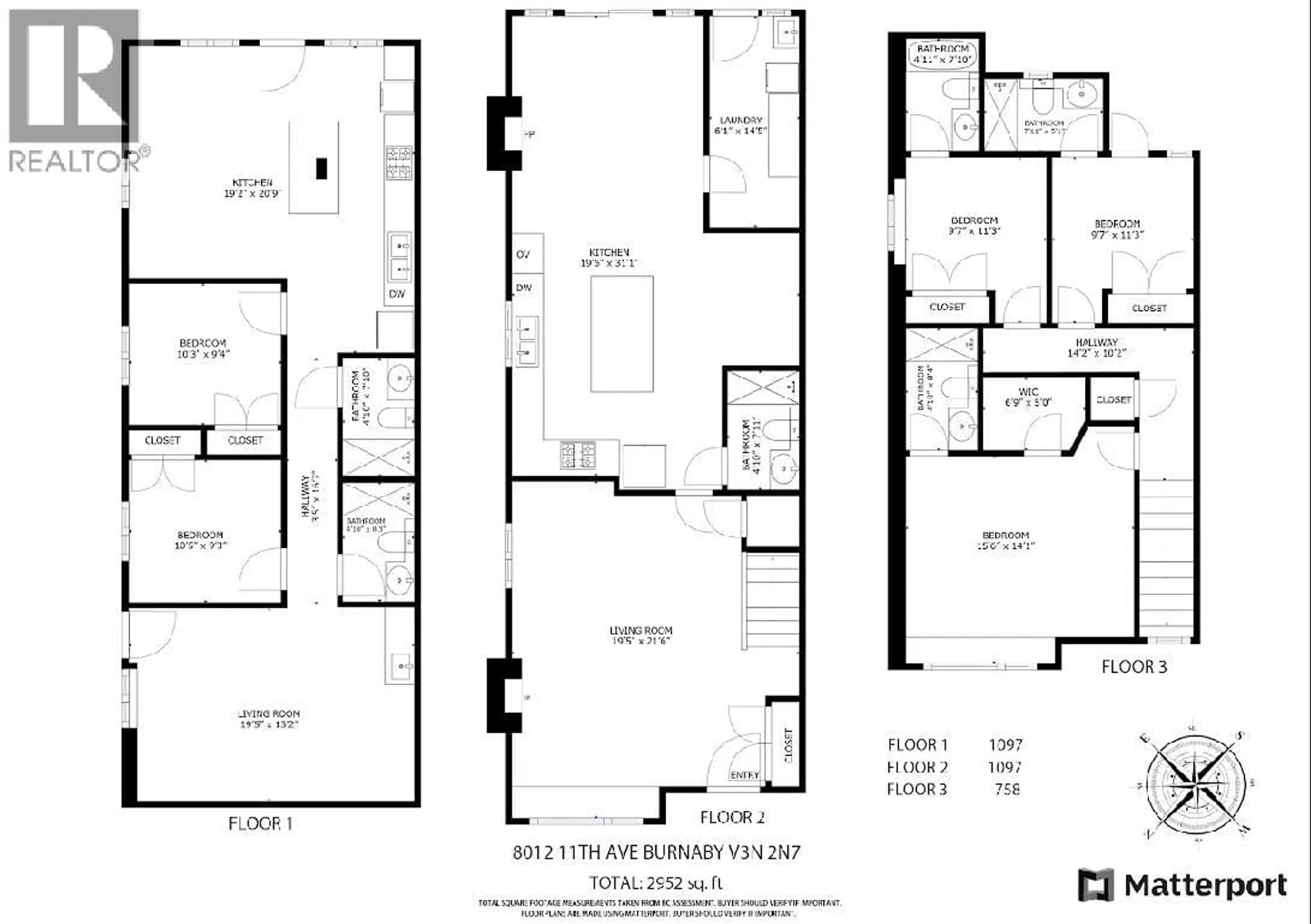 Floor plan for 8012 - 11TH AVE, Burnaby British Columbia V3N2N7