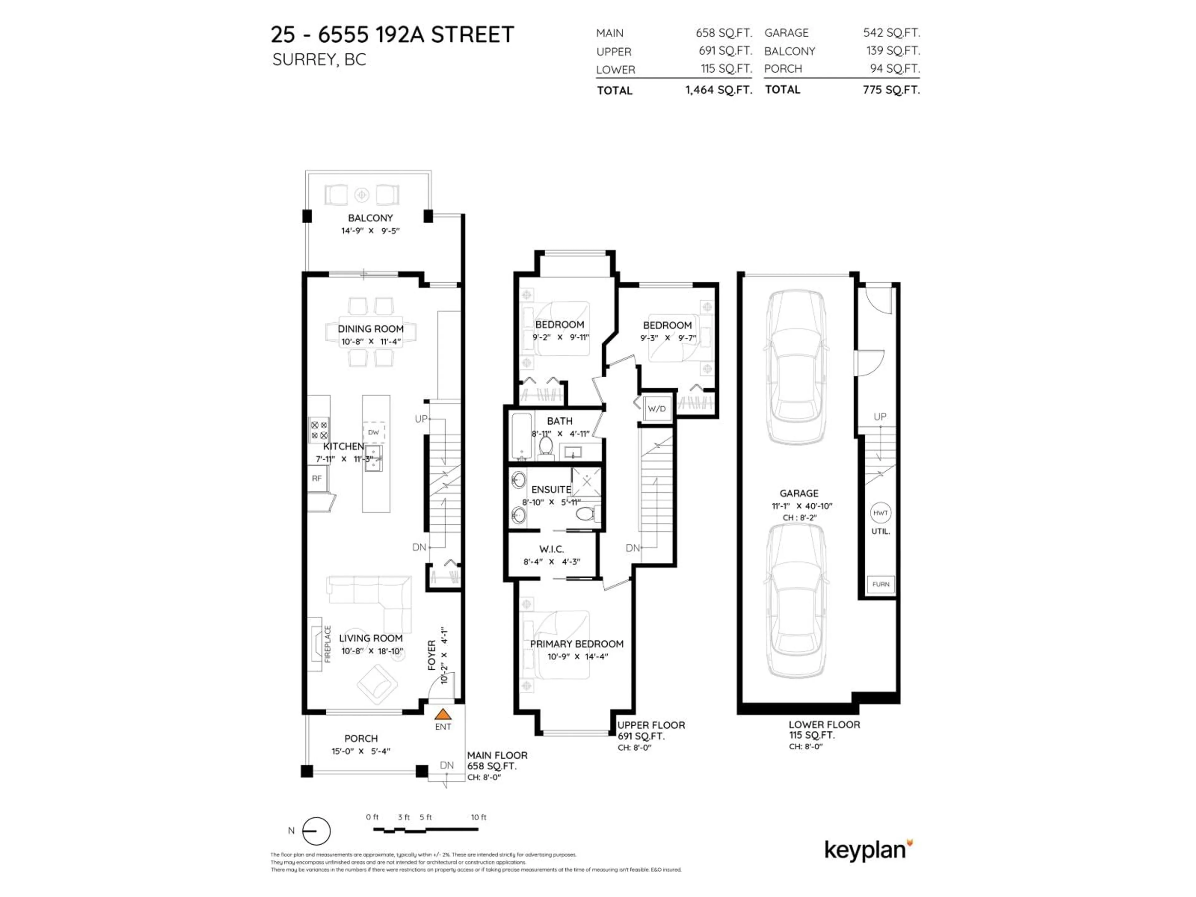 Floor plan for 25 - 6555 192A STREET, Surrey British Columbia V4N0A2