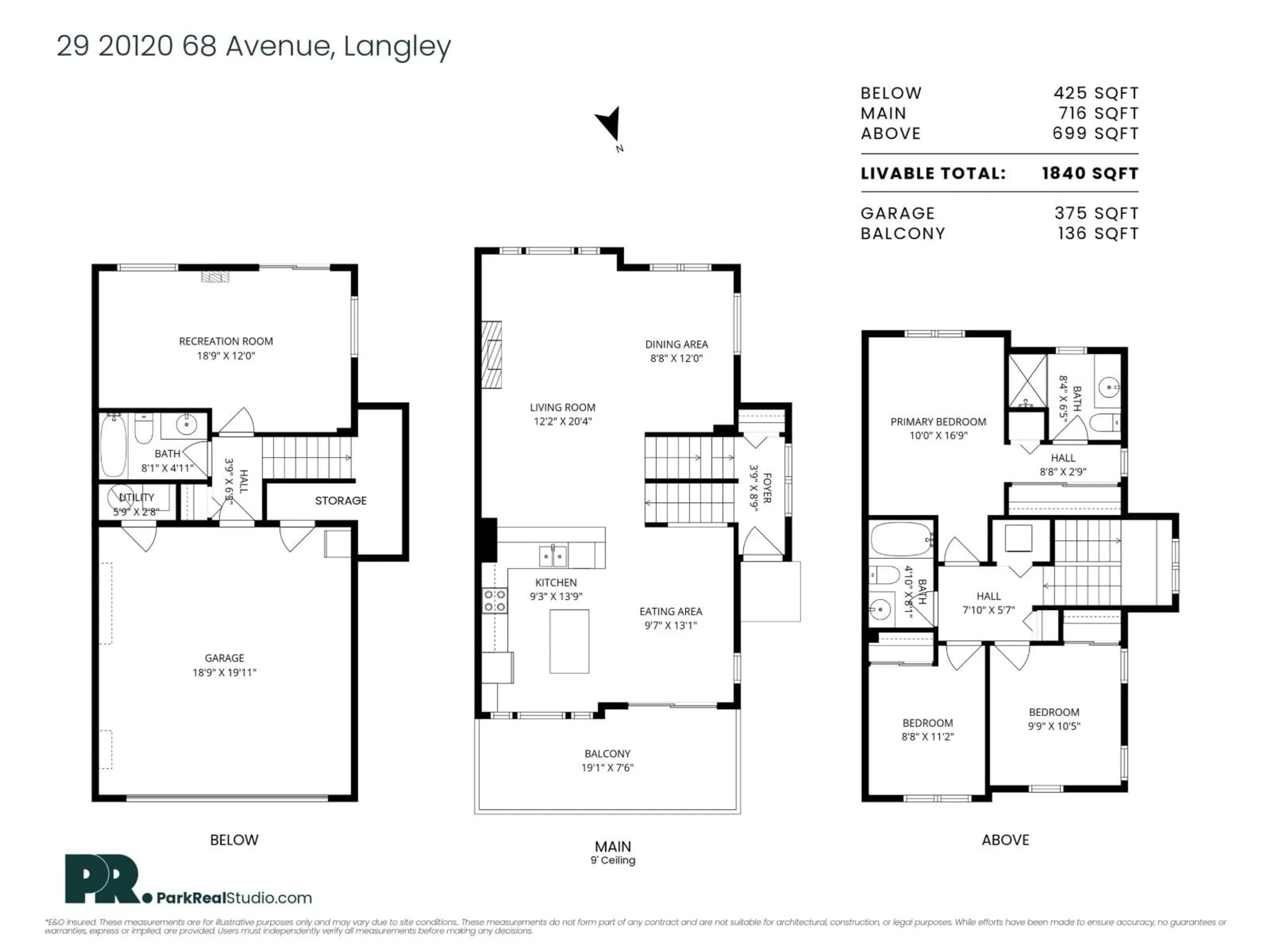 Floor plan for 29 - 20120 68 AVENUE, Langley British Columbia V2Y3E9