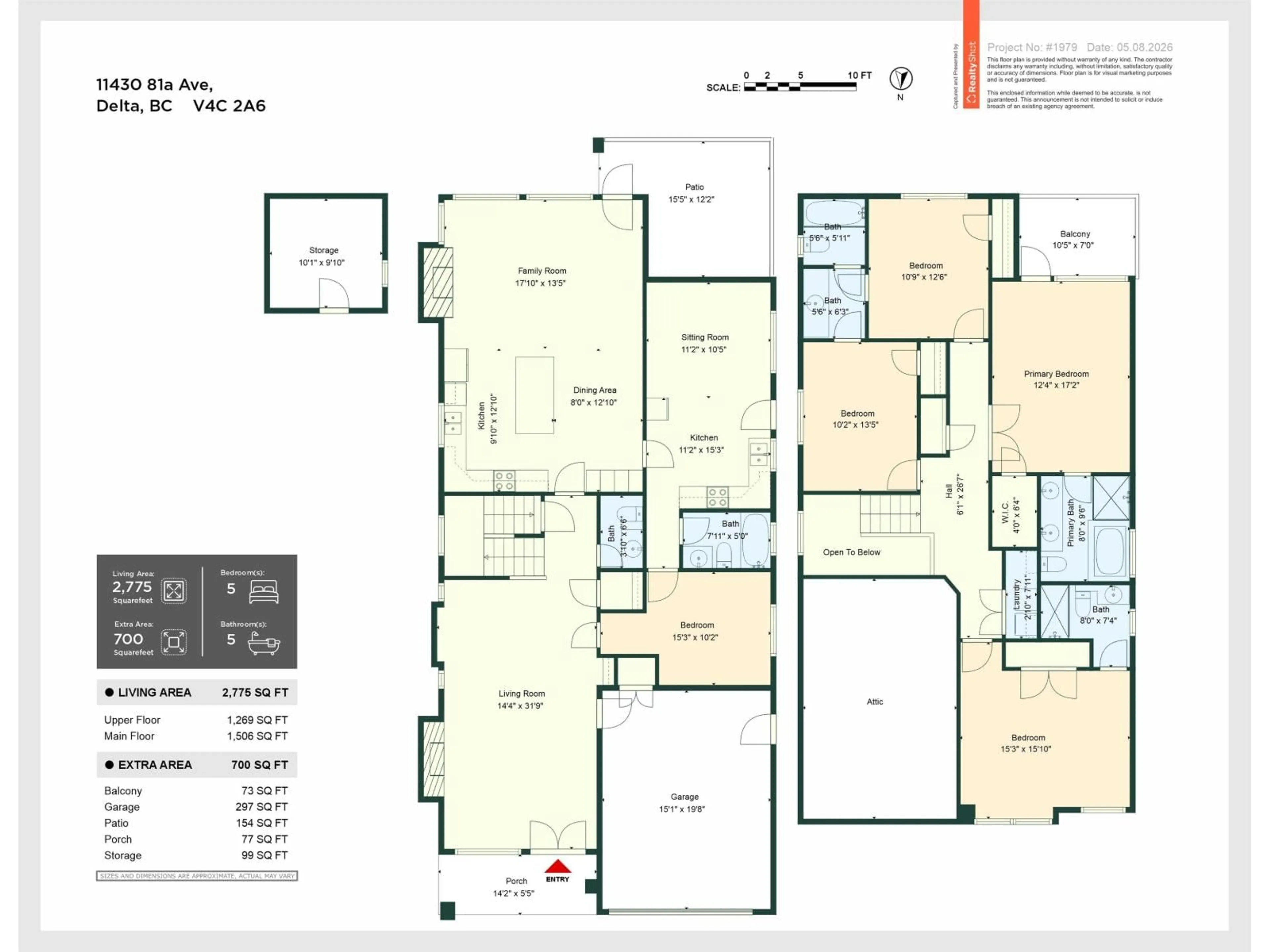 Floor plan for 11430 81A AVENUE, Delta British Columbia V4C2A6