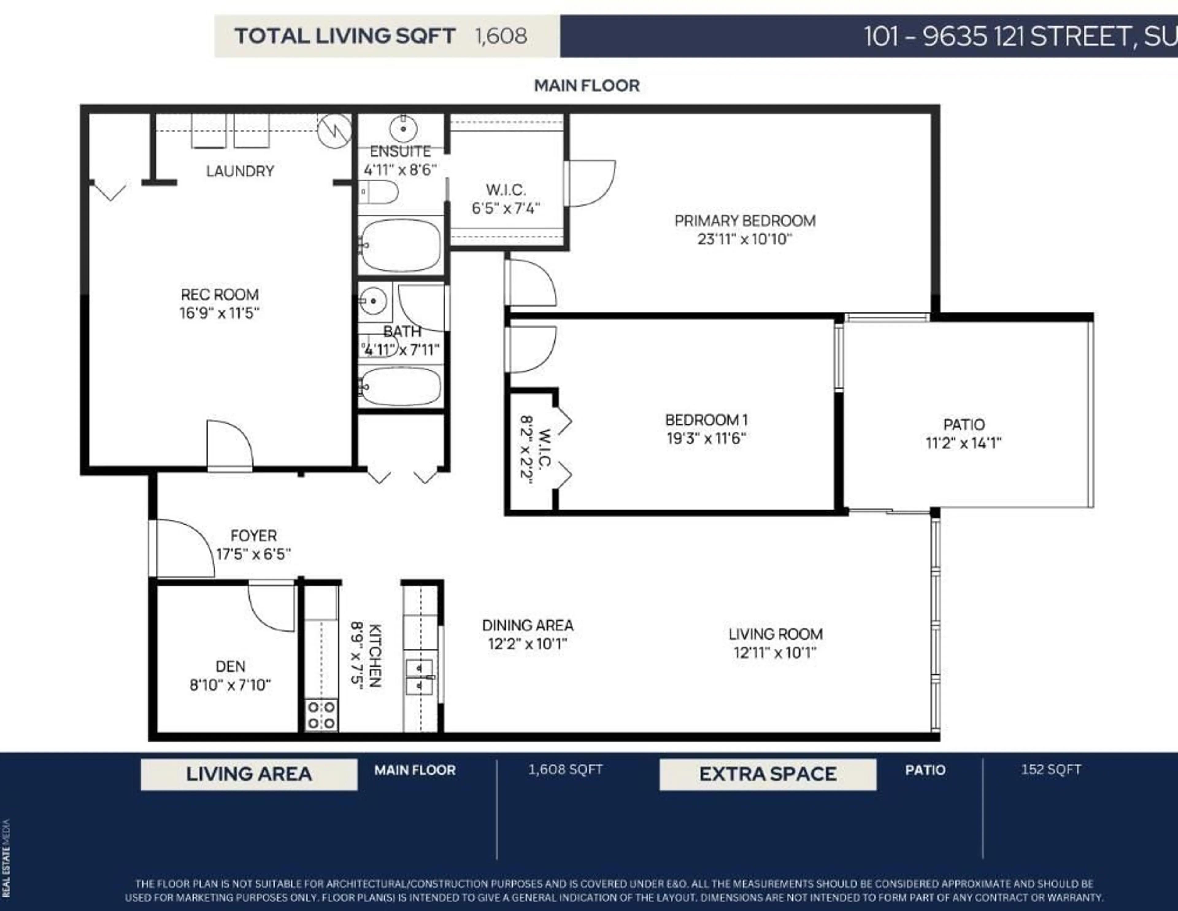 Floor plan for 101 - 9635 121 STREET, Surrey British Columbia V3V7L8