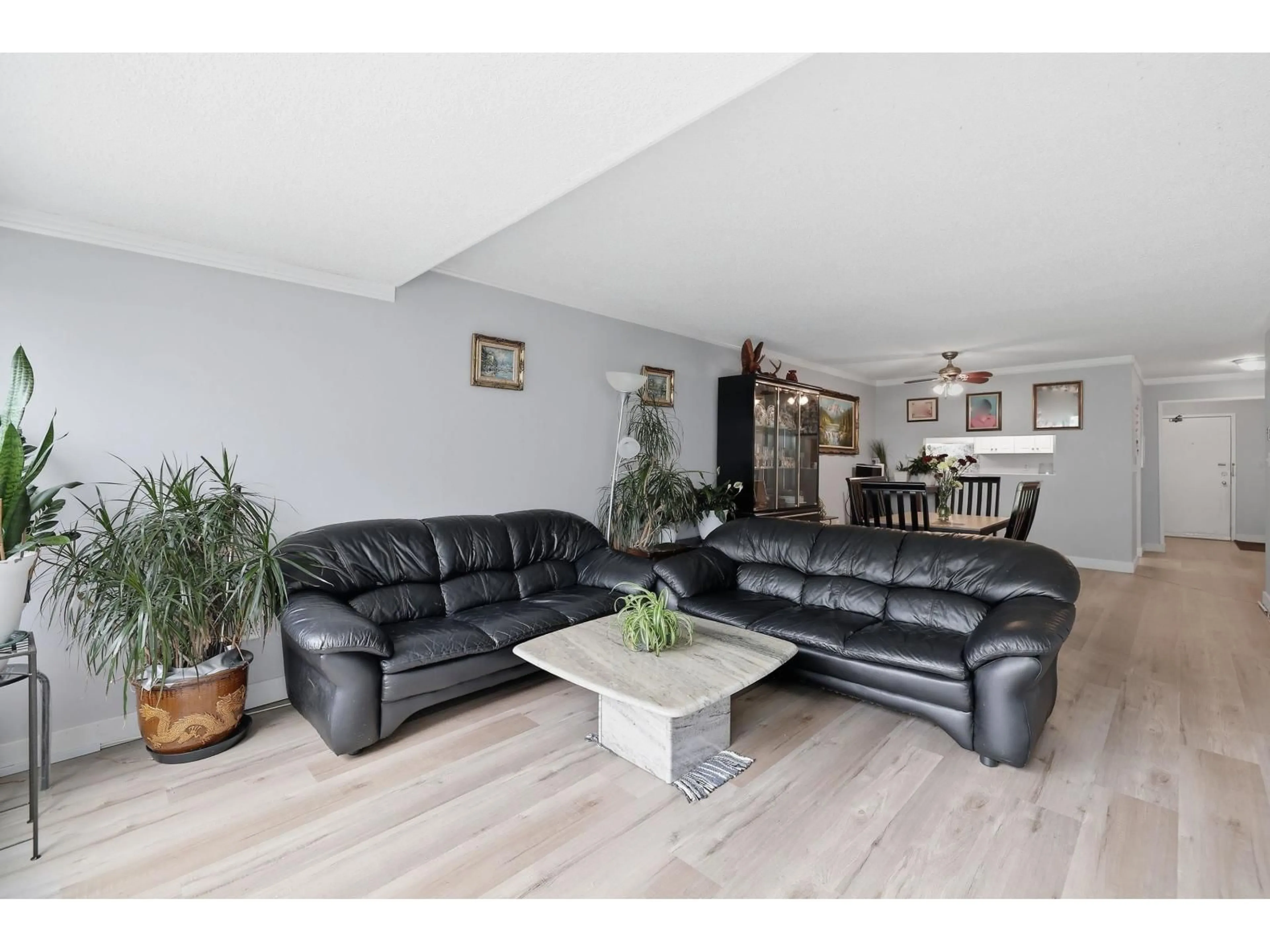 Living room with furniture, wood/laminate floor for 101 - 9635 121 STREET, Surrey British Columbia V3V7L8