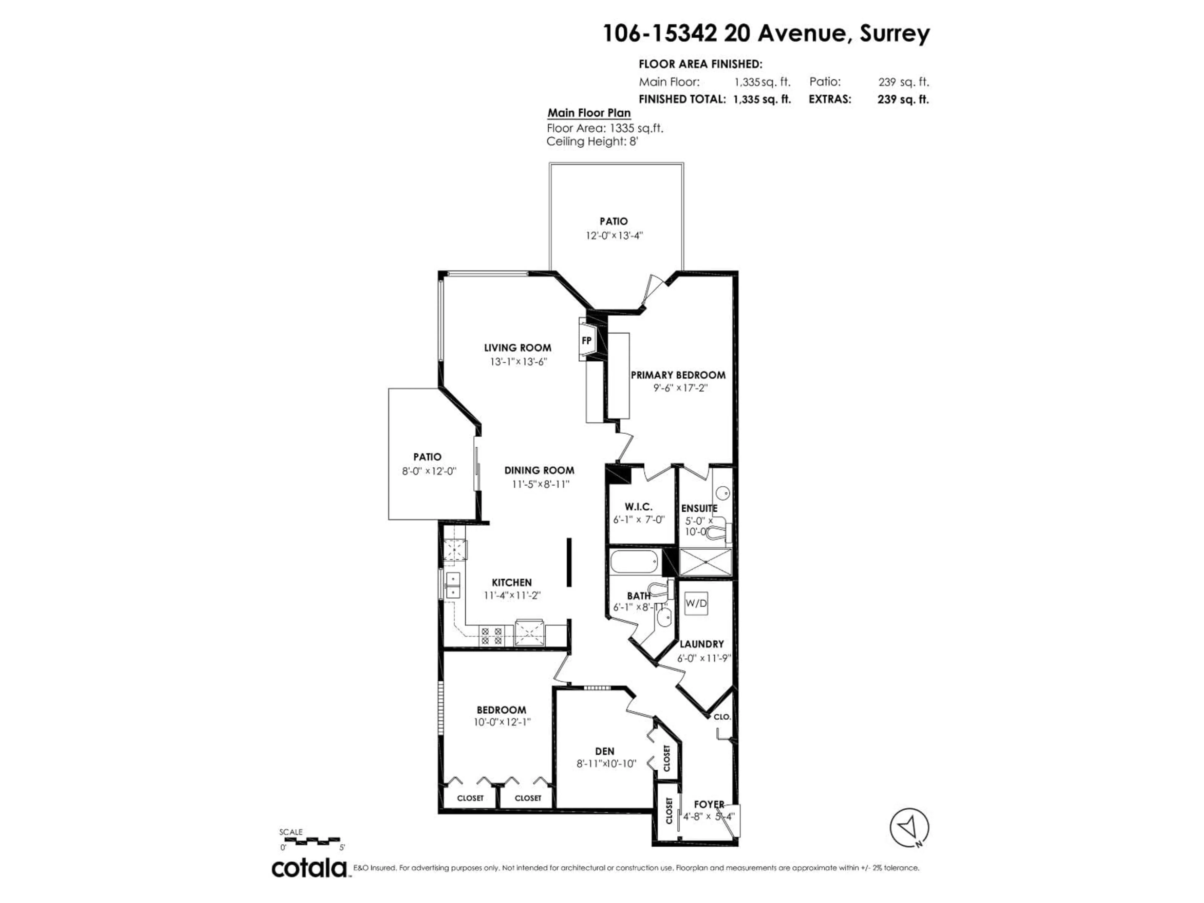 Floor plan for 106 - 15342 20 AVENUE, Surrey British Columbia V4A2A3