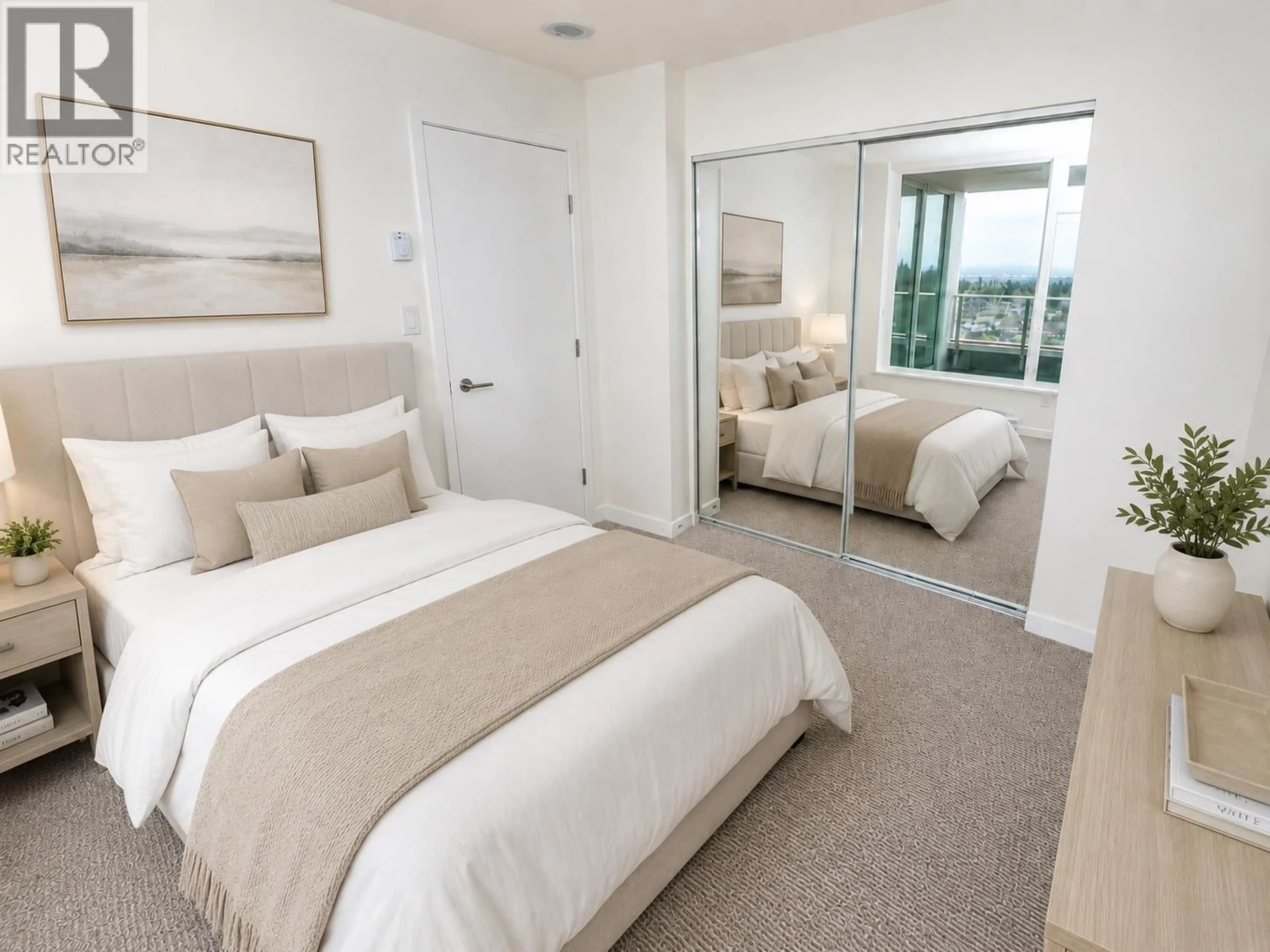 Bedroom with bed, carpet floor for 3104 - 5665 BOUNDARY ROAD, Vancouver British Columbia V5R0E4