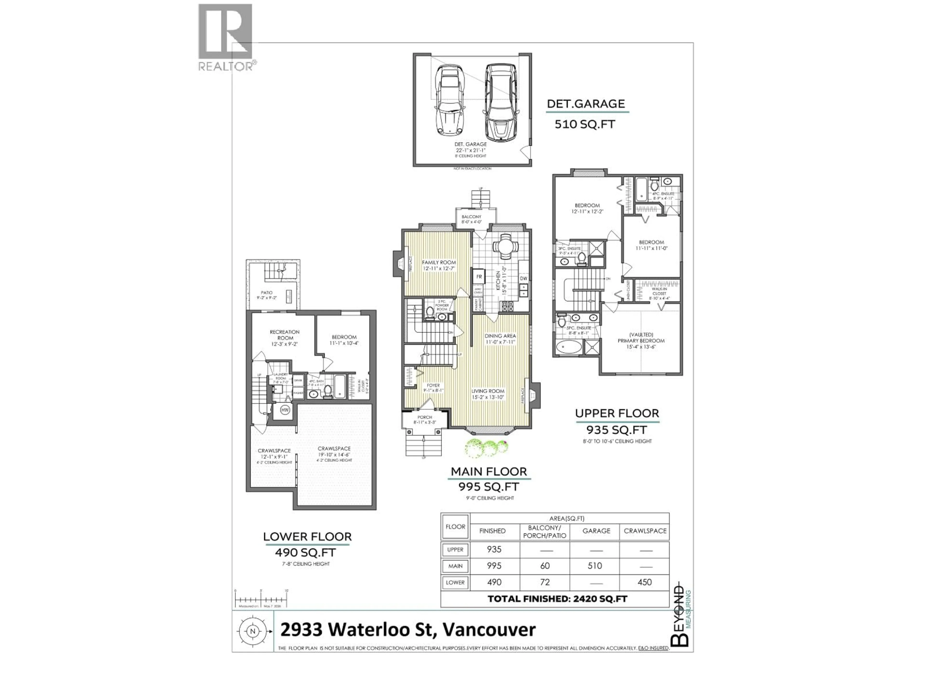 Floor plan for 2933 WATERLOO STREET, Vancouver British Columbia V6R3J4