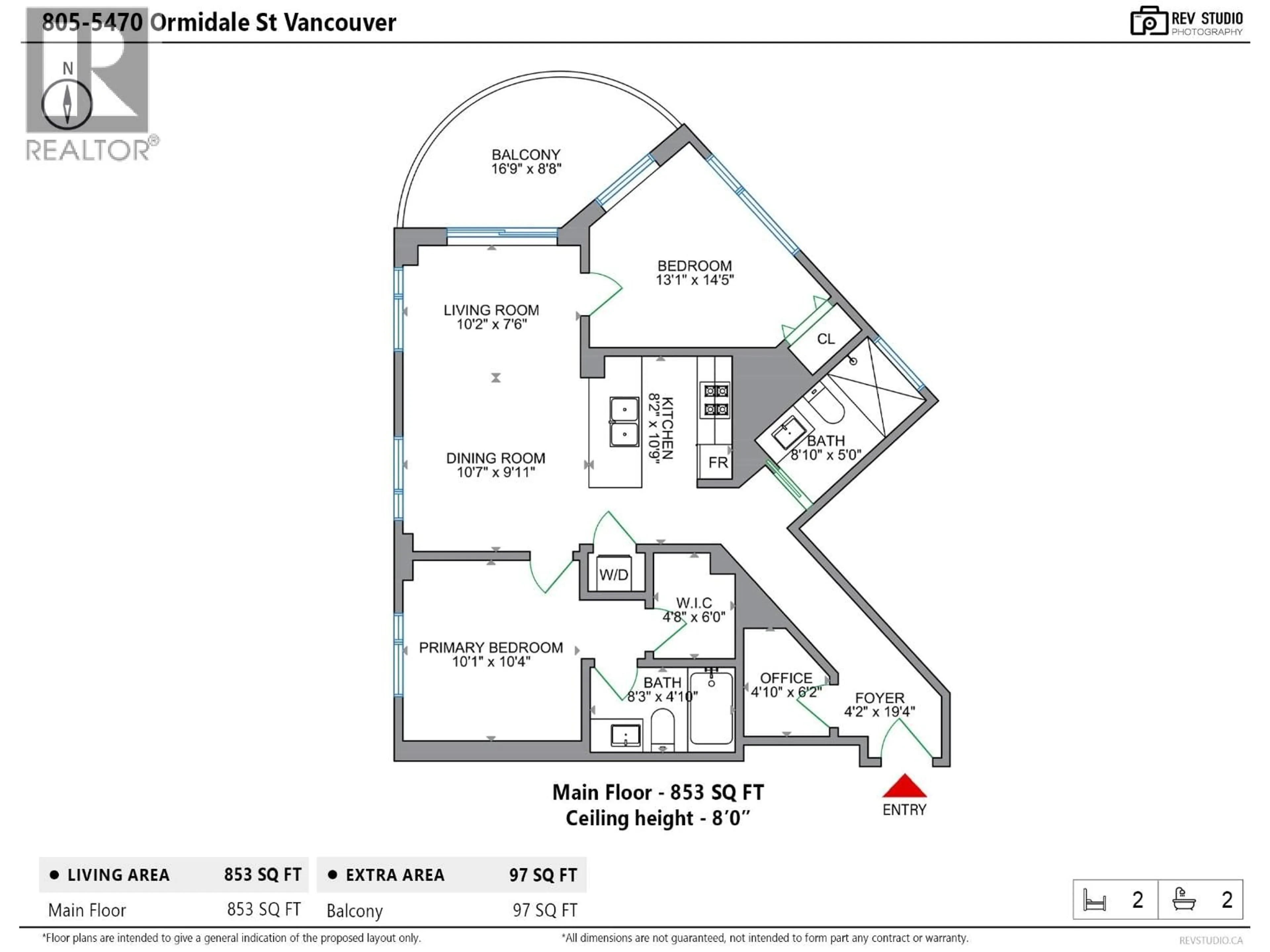 Floor plan for 805 - 5470 ORMIDALE STREET, Vancouver British Columbia V5R0G6