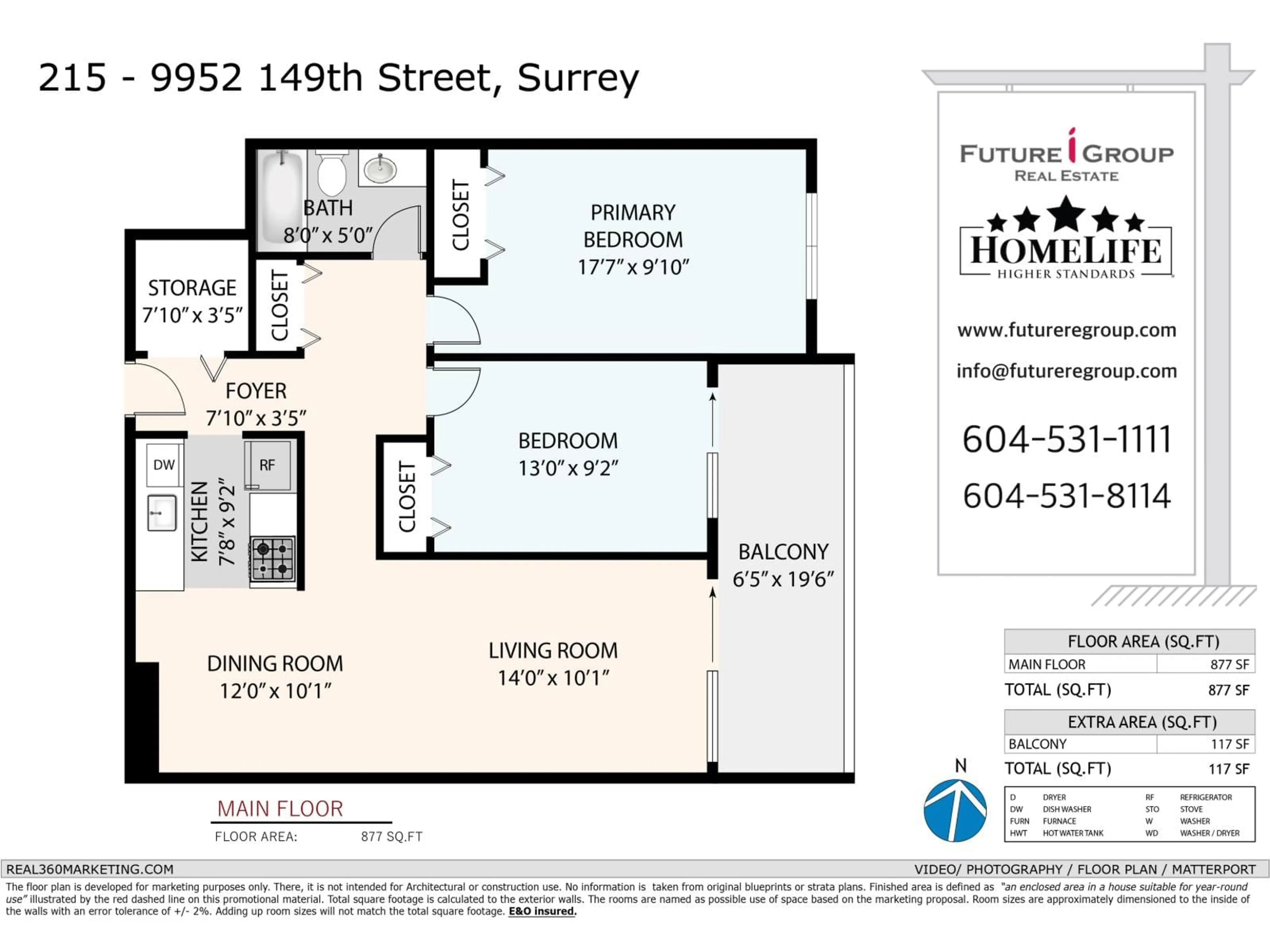 Floor plan for 215 - 9952 149 STREET, Surrey British Columbia V3R7W7