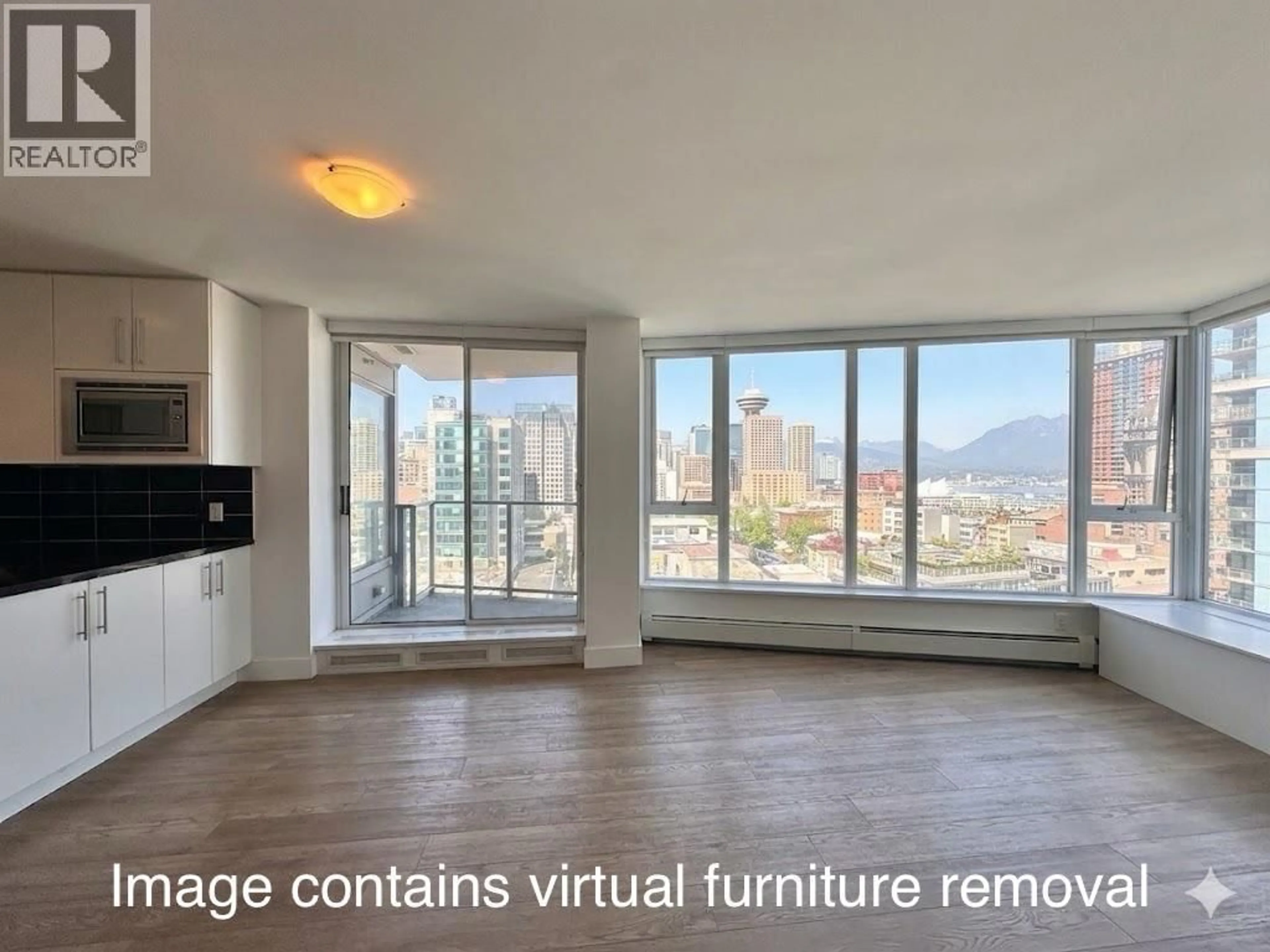 Living room with furniture, wood/laminate floor for 2203 - 188 KEEFER PLACE, Vancouver British Columbia V6B0J1